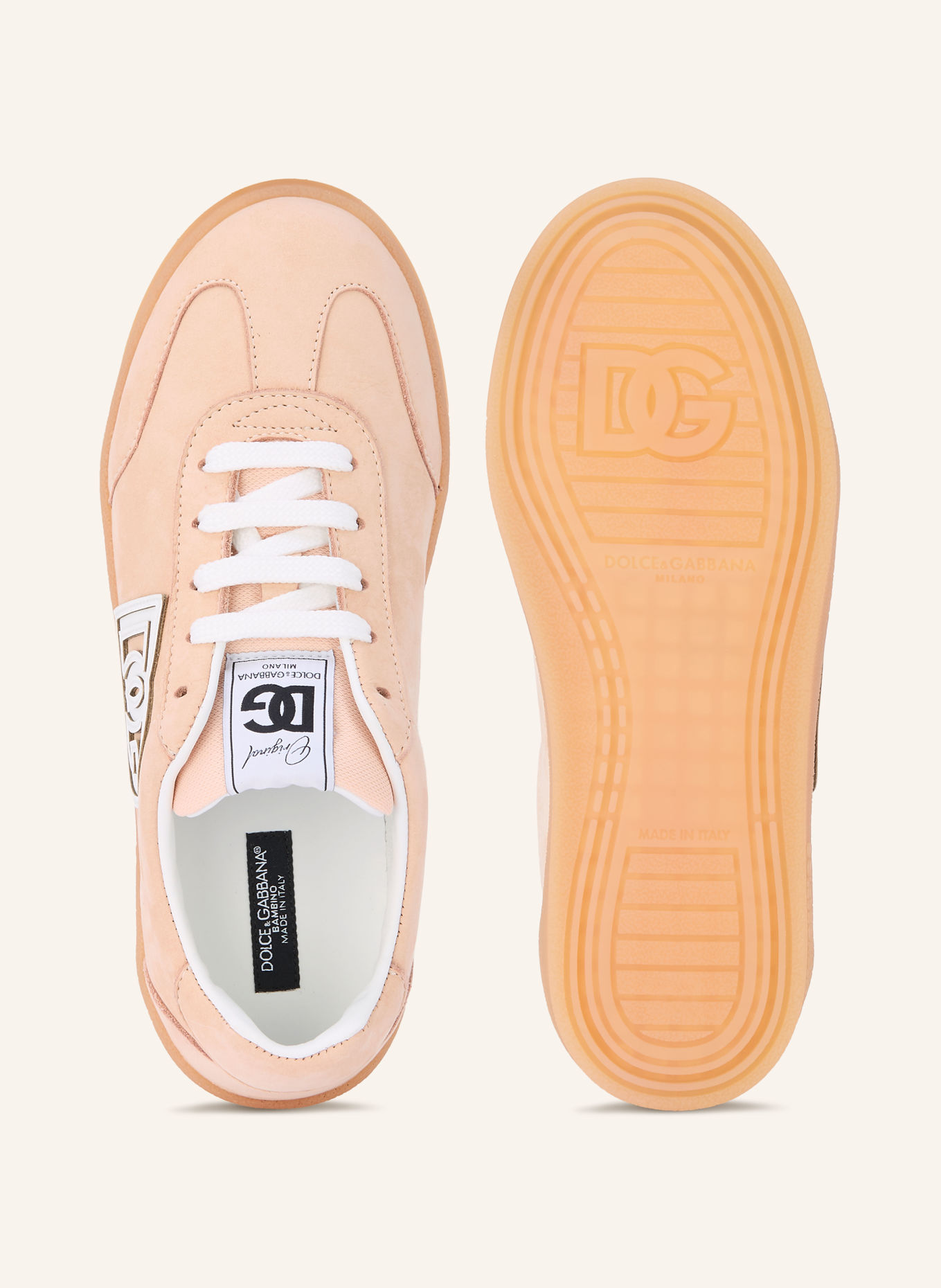 DOLCE & GABBANA Sneakers: ORANGE CLAIR / BLANC