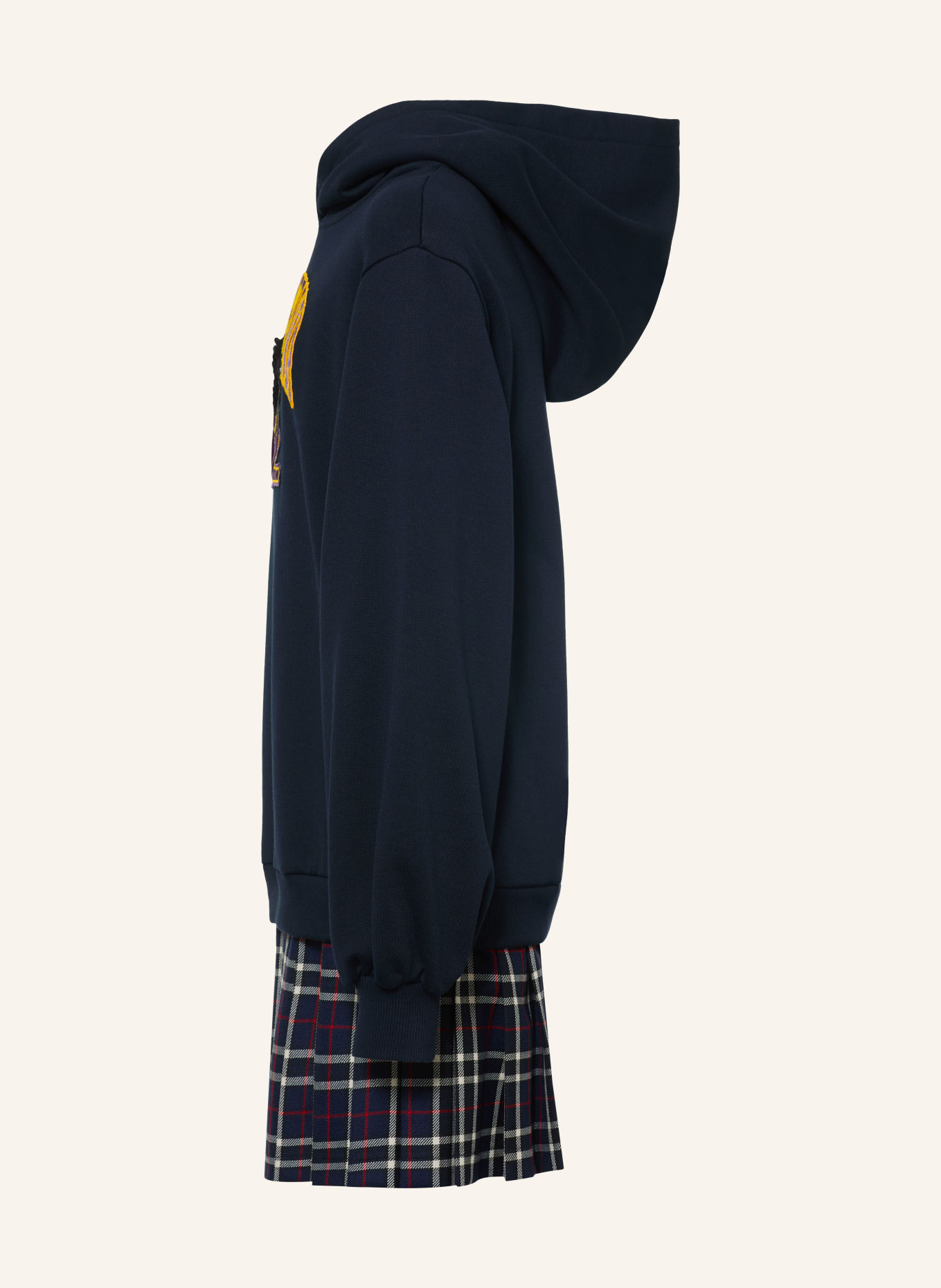 DOLCE & GABBANA Sweatjurk van gemengde stoffen: DONKERBLAUW / PAARS / GEEL