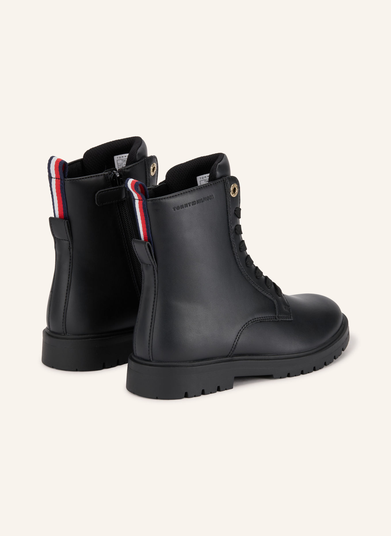 TOMMY HILFIGER Lace-up boots: BLACK / GOLD