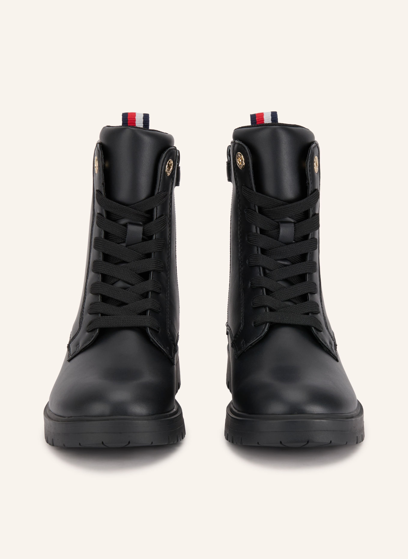 TOMMY HILFIGER Lace-up boots: BLACK / GOLD