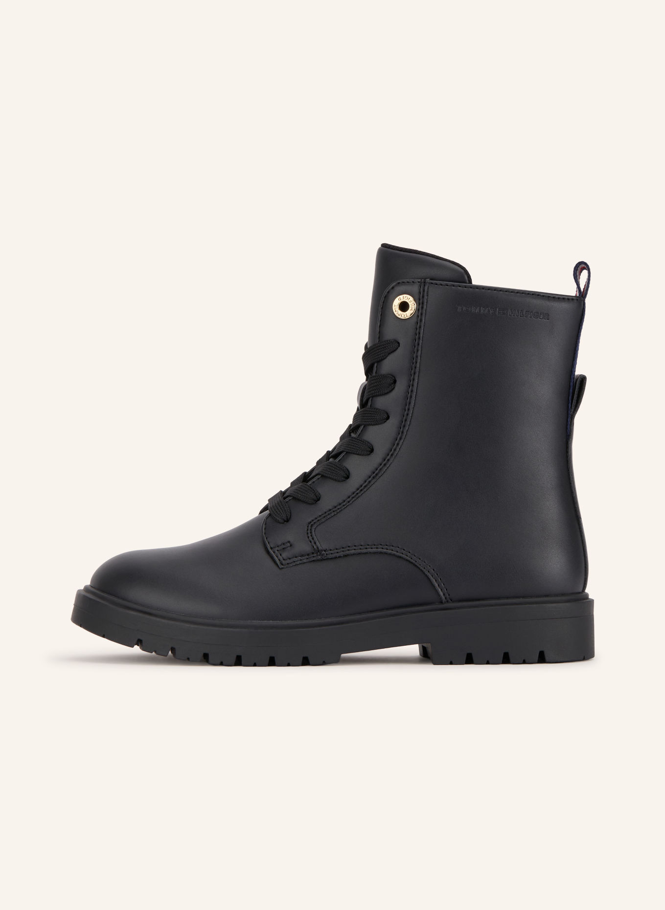 TOMMY HILFIGER Lace-up boots: BLACK / GOLD