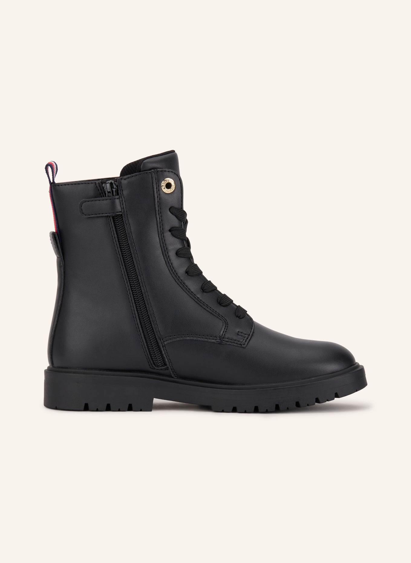 TOMMY HILFIGER Lace-up boots: BLACK / GOLD