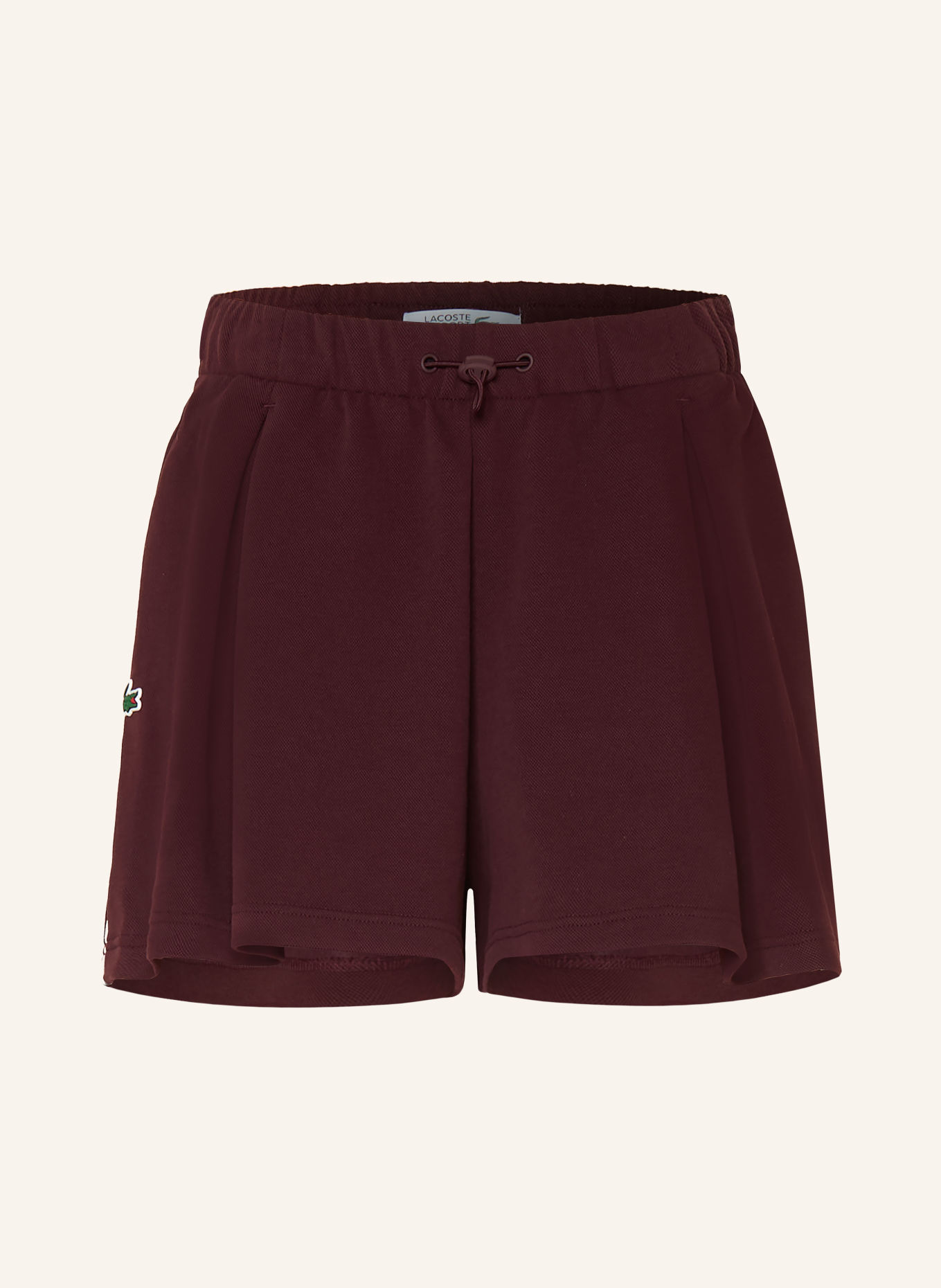 LACOSTE Short de tennis TENNIS HERITAGE: ROUGE FONCÉ / BLANC