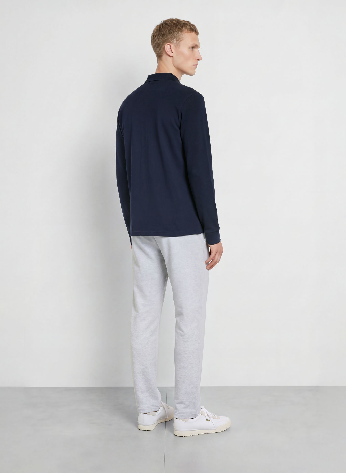 LACOSTE Gebreid poloshirt: DONKERBLAUW