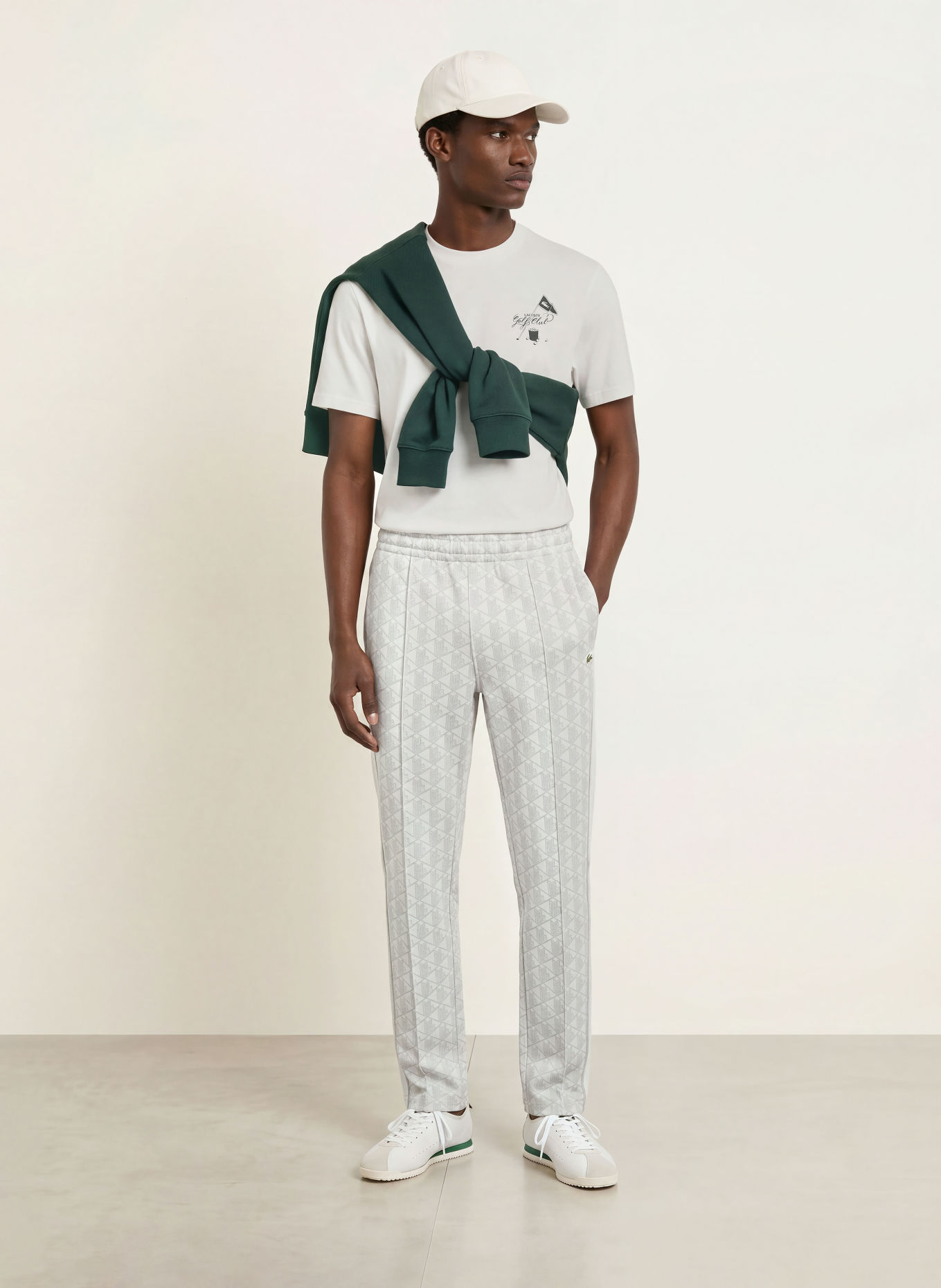 LACOSTE T-shirt: WIT / ZWART