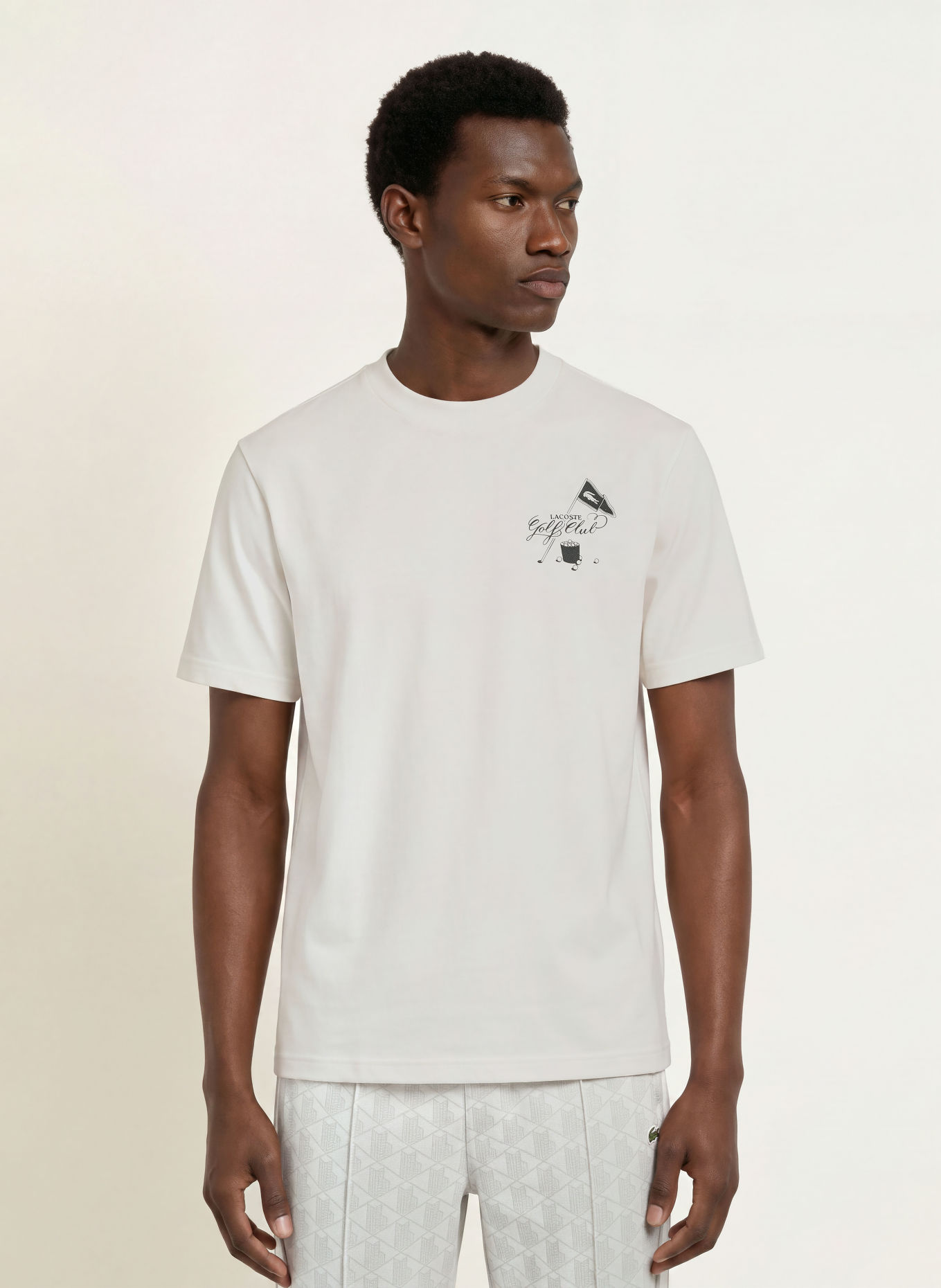 LACOSTE T-shirt: WIT / ZWART