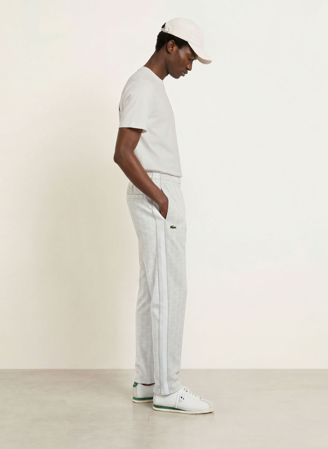 LACOSTE T-shirt: WIT / ZWART
