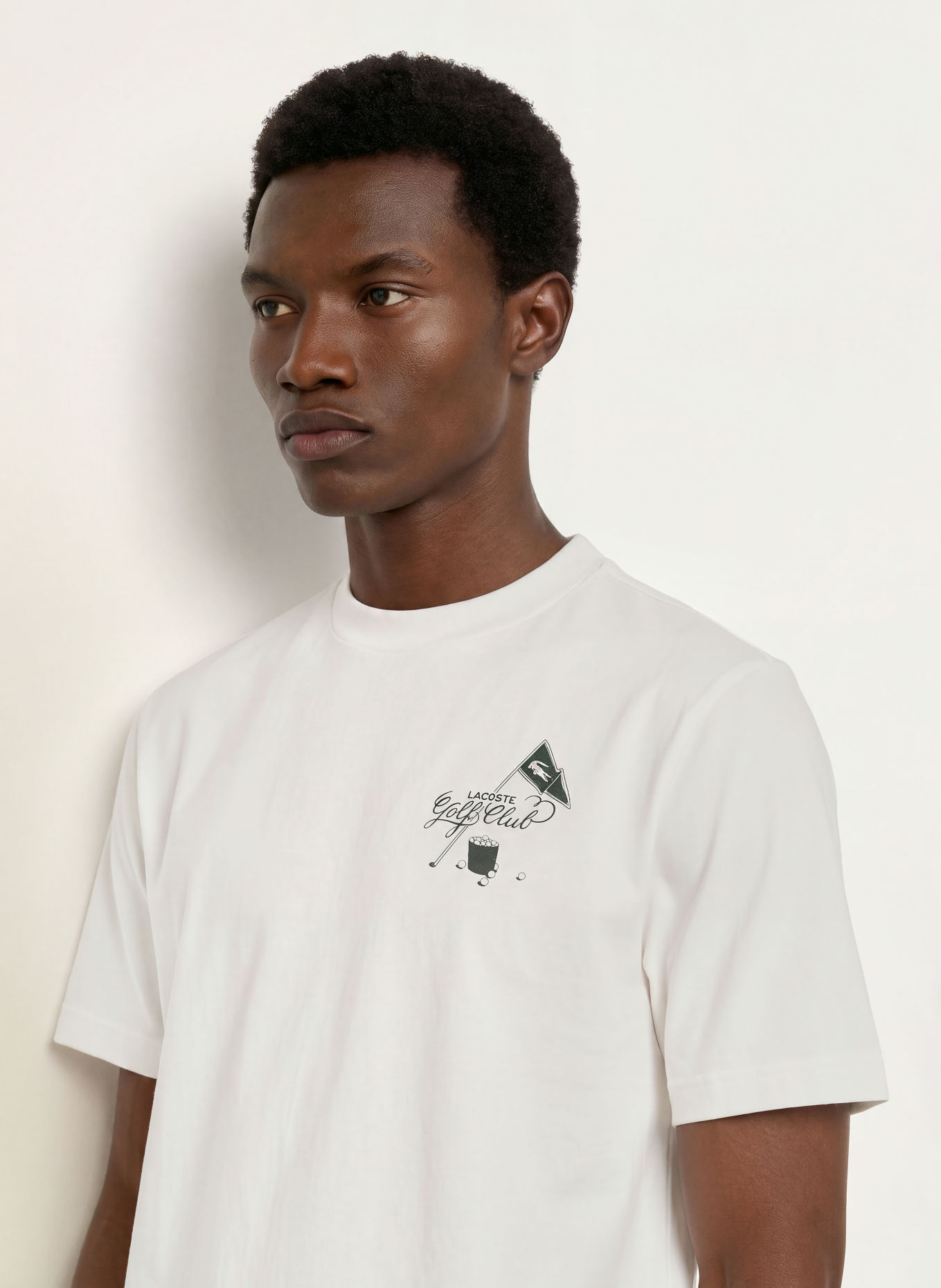 LACOSTE T-shirt: WIT / ZWART