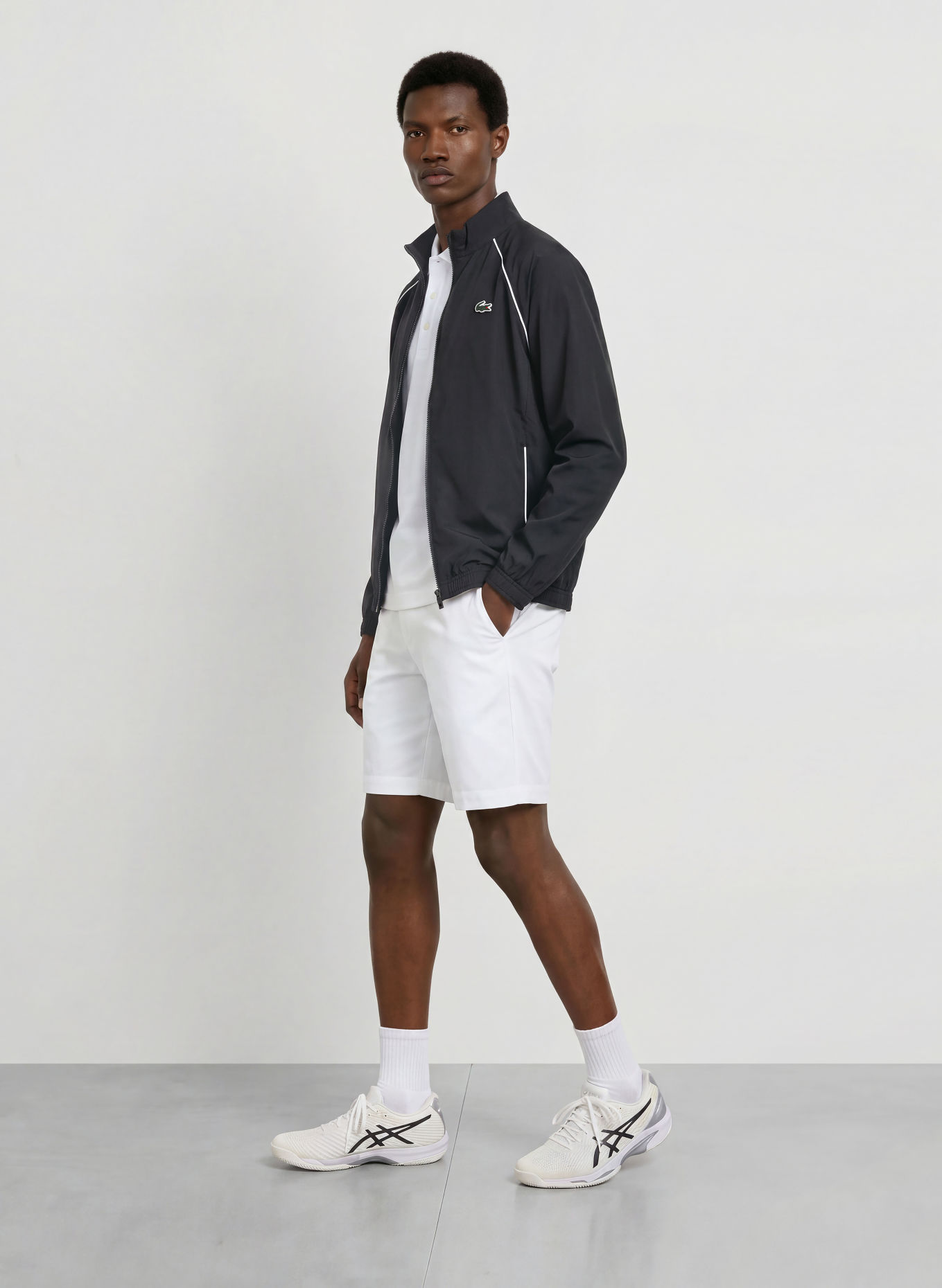 LACOSTE Trainingsjack: ZWART / DONKERGROEN / WIT