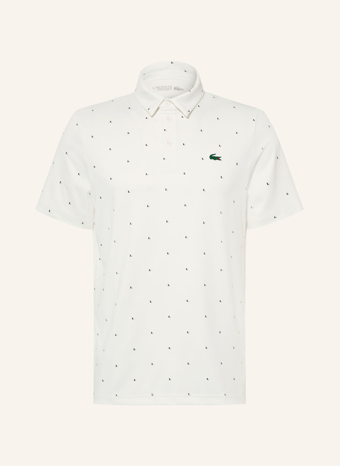 LACOSTE Funktions-Poloshirt Regular Fit: WEISS / DUNKELGRÜN
