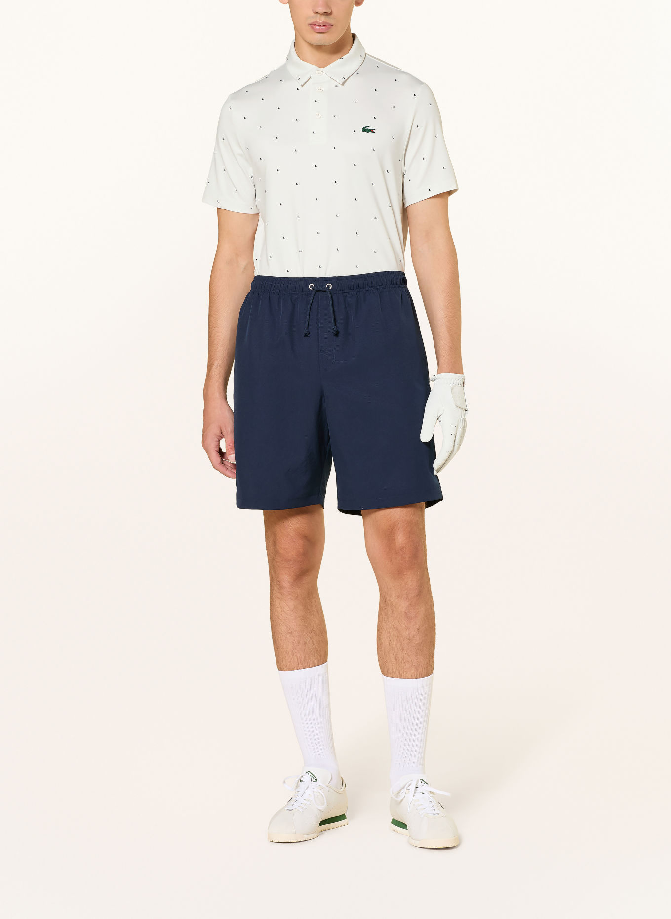 LACOSTE Funktions-Poloshirt Regular Fit: WEISS / DUNKELGRÜN