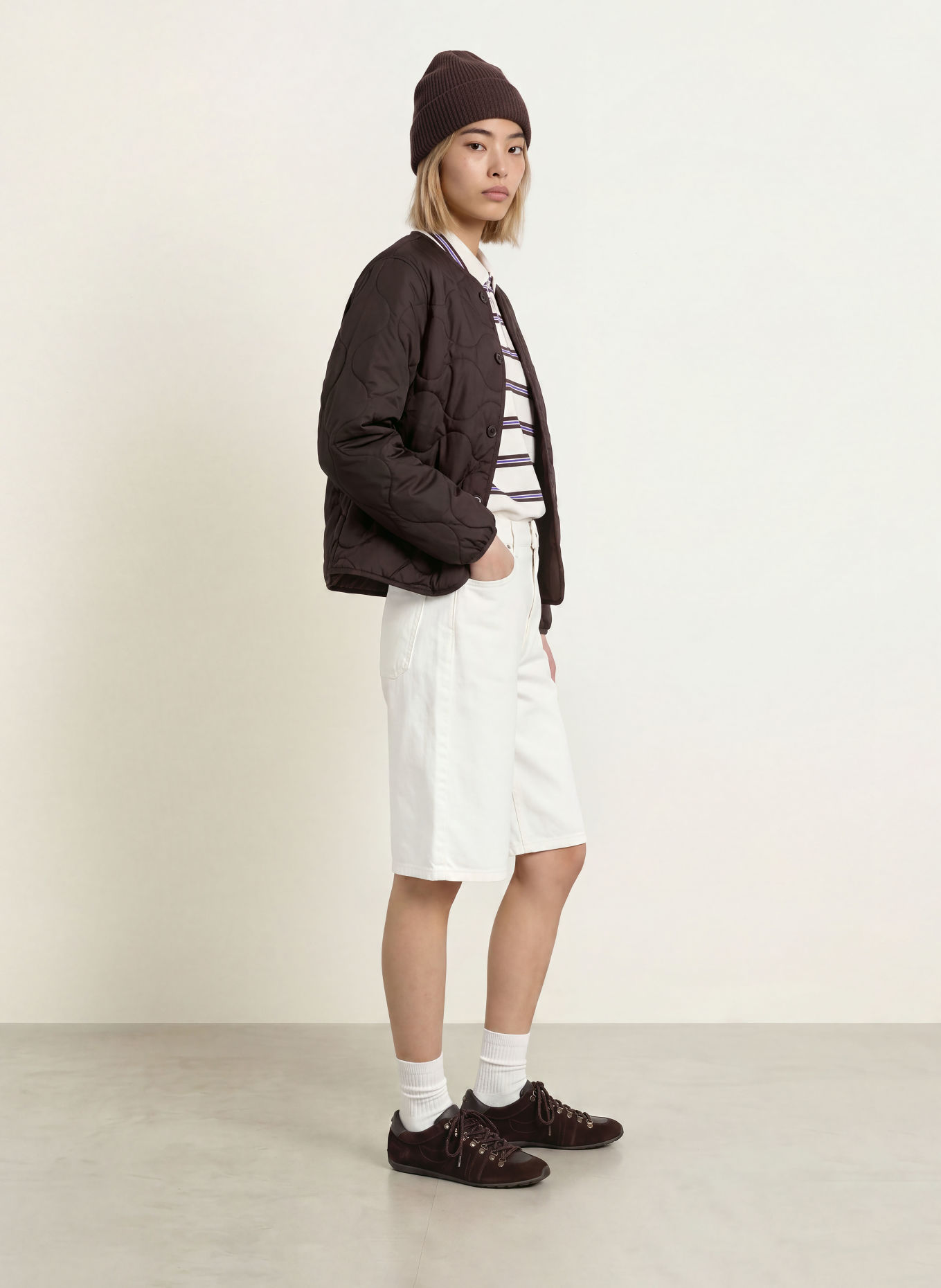 carhartt WIP Gewatteerde jas SKYE LINER: MARRON FONCÉ