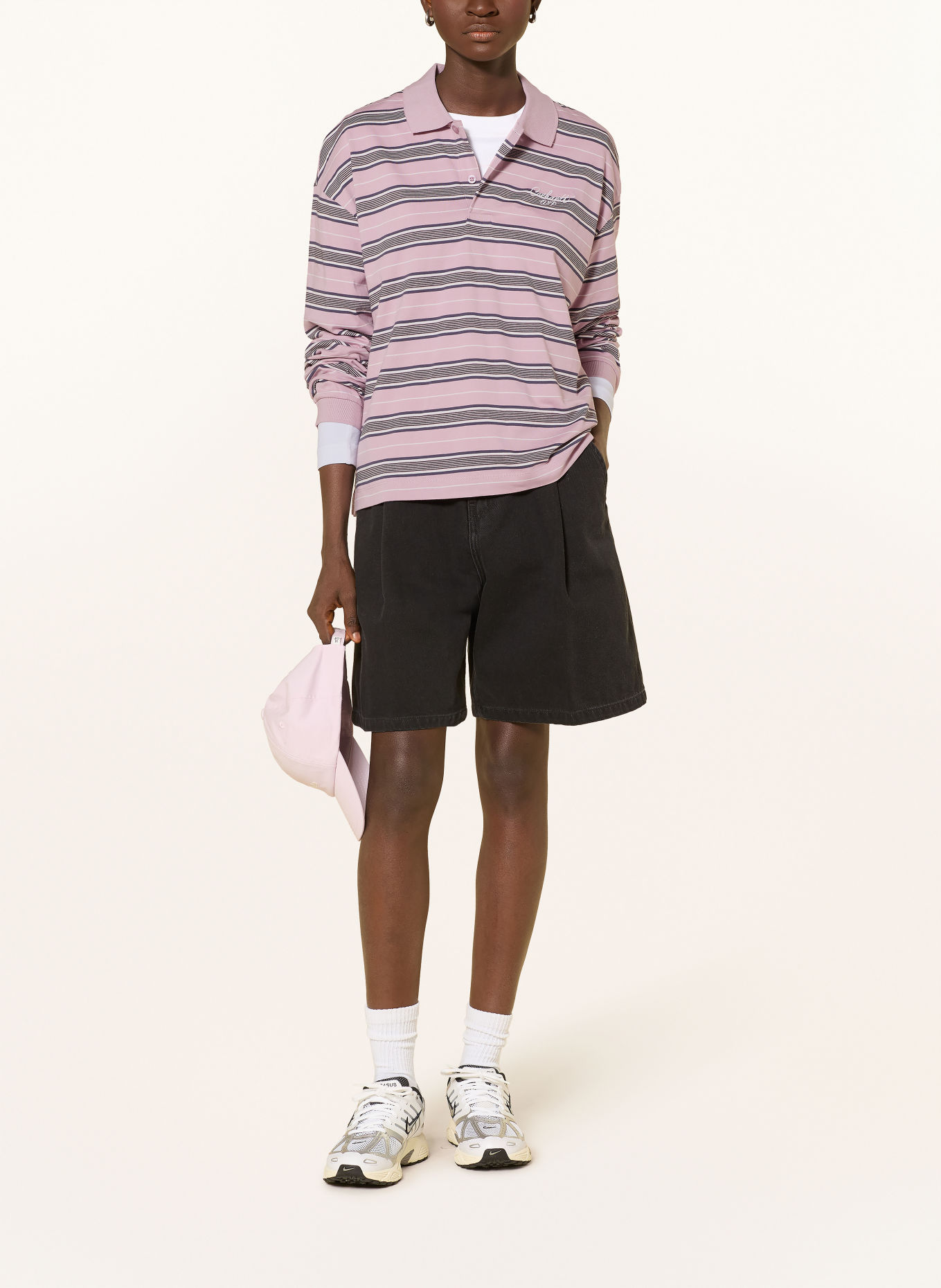 carhartt WIP Jersey-Poloshirt BRONSON: ROSA / GRAU / SCHWARZ