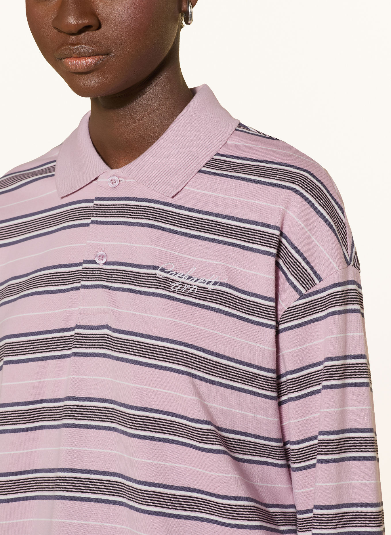 carhartt WIP Jersey-Poloshirt BRONSON: ROSA / GRAU / SCHWARZ