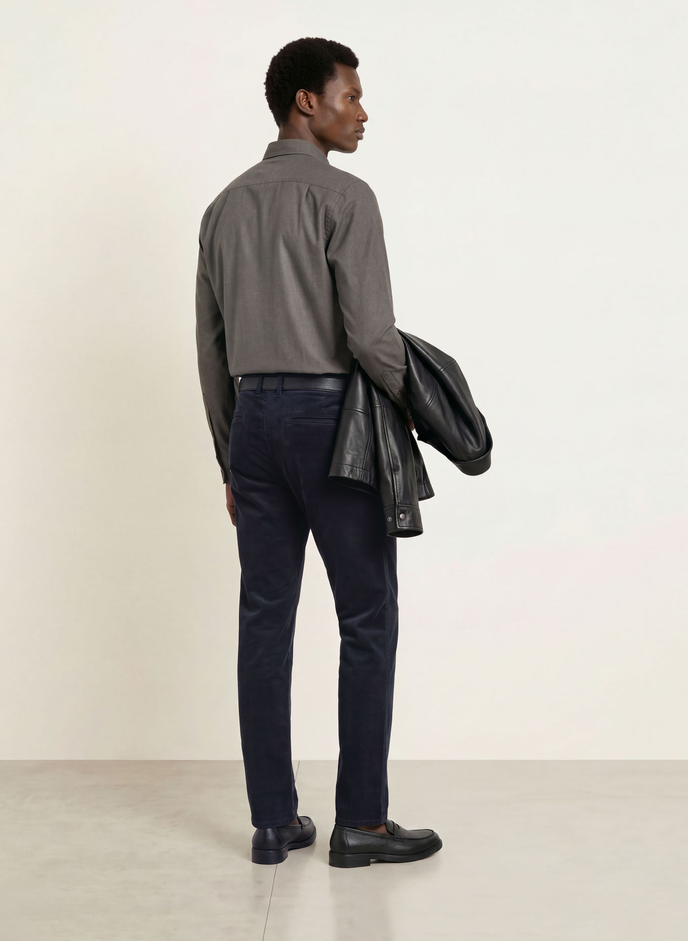 STROKESMAN'S Cămașă din flanel, croială regular: GRI ÎNCHIS