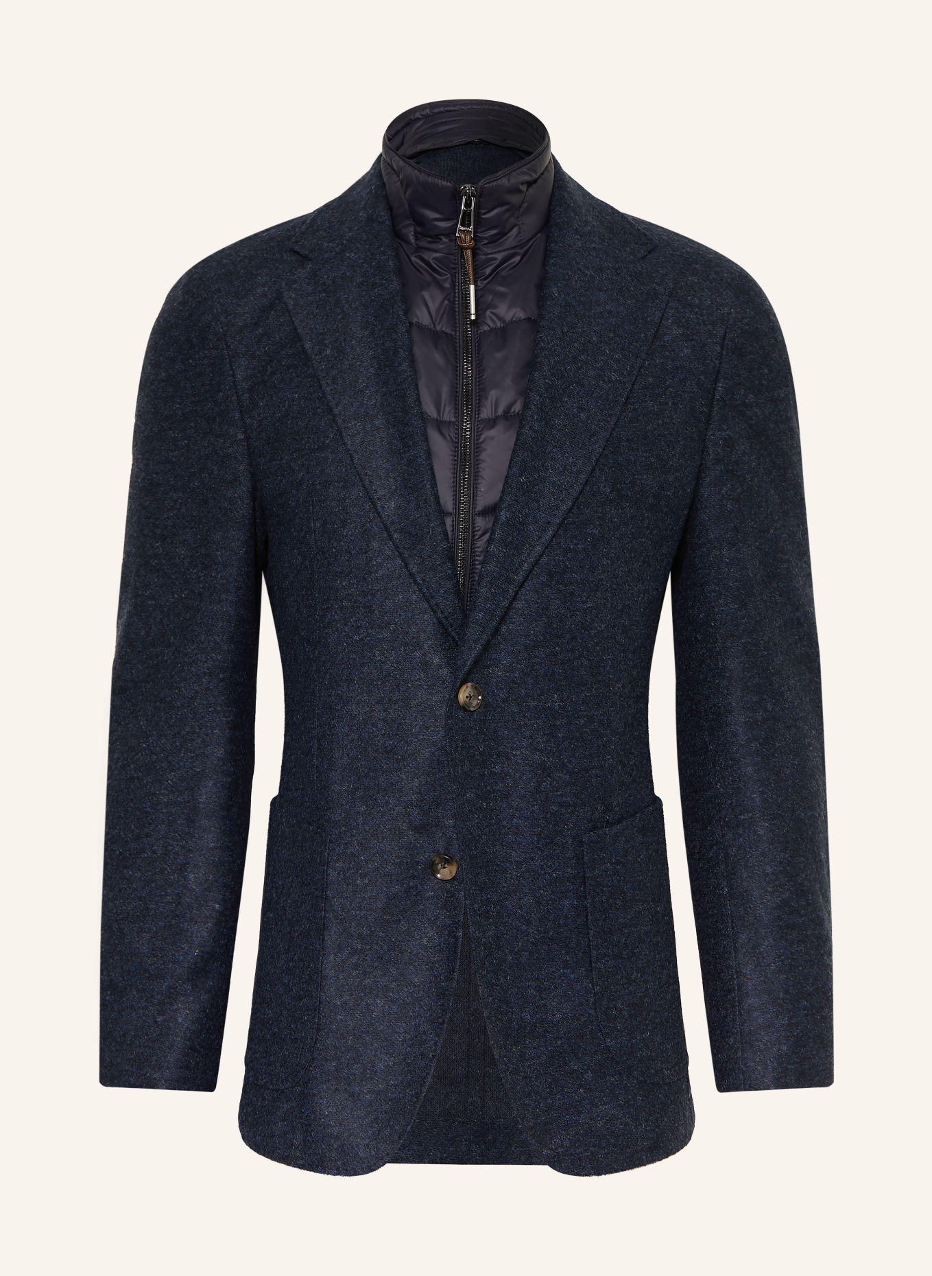 windsor. Jerseycolbert TRIEST-J9 Extra Slim Fit met uitneembare kraag: DONKERBLAUW