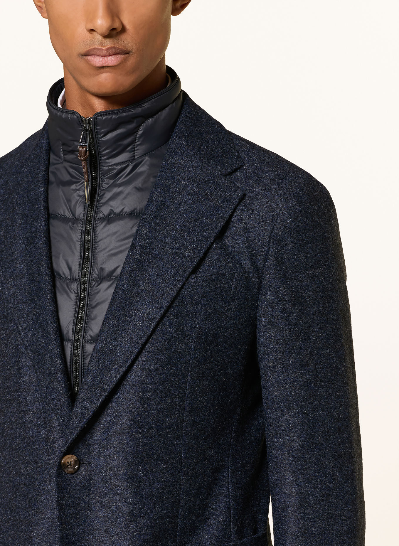 windsor. Jerseycolbert TRIEST-J9 Extra Slim Fit met uitneembare kraag: DONKERBLAUW