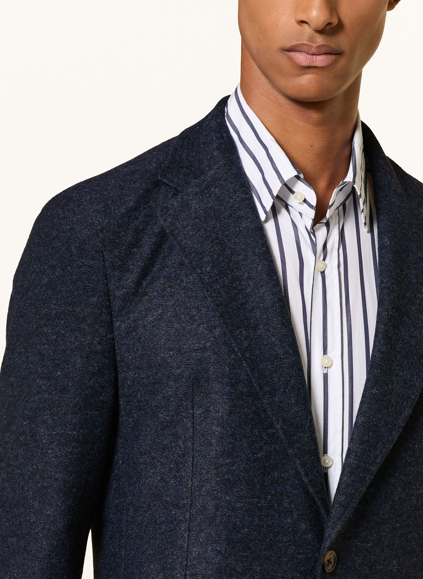 windsor. Jerseycolbert TRIEST-J9 Extra Slim Fit met uitneembare kraag: DONKERBLAUW