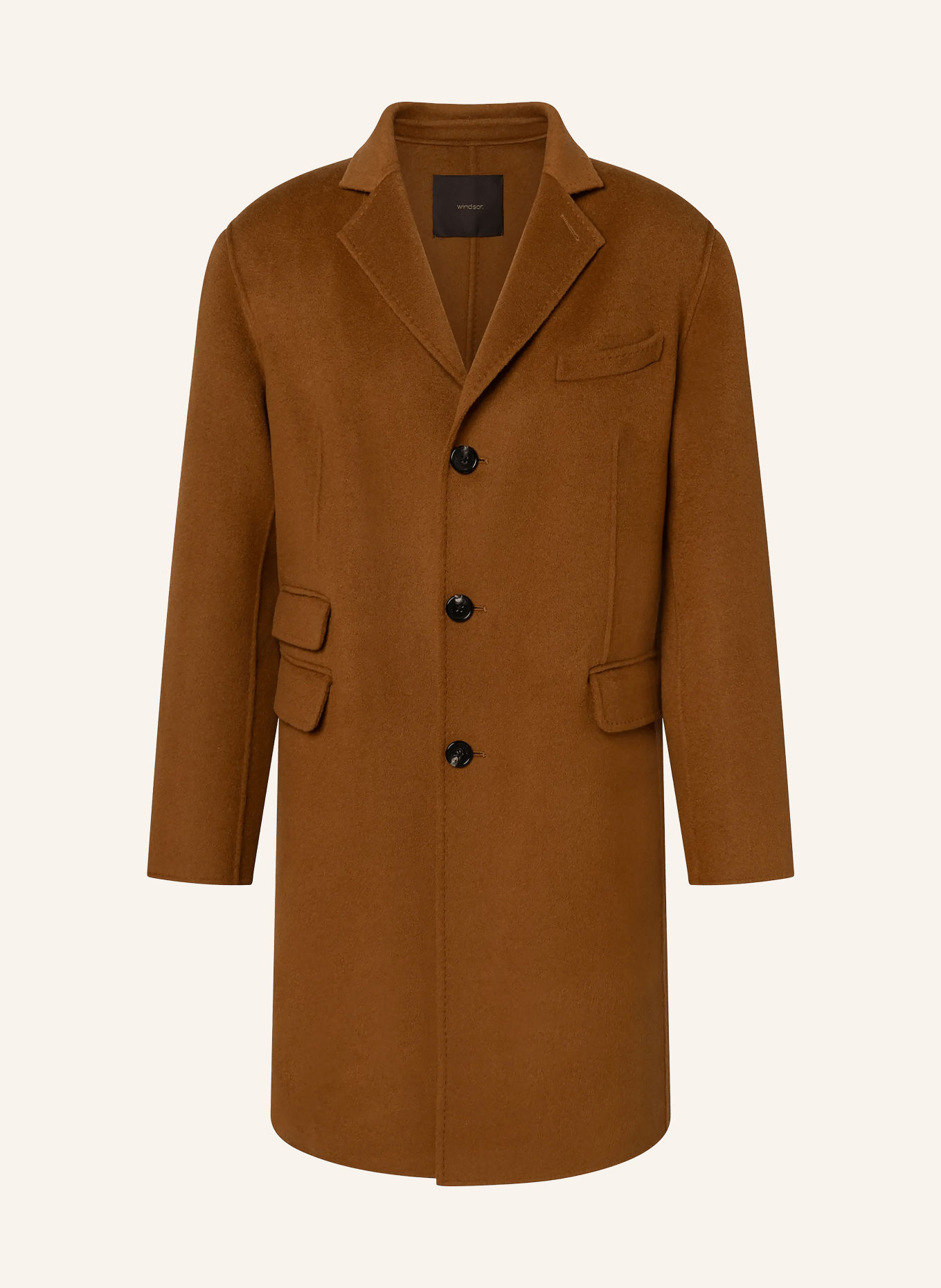 windsor. Wollen mantel CESARINO: COGNAC