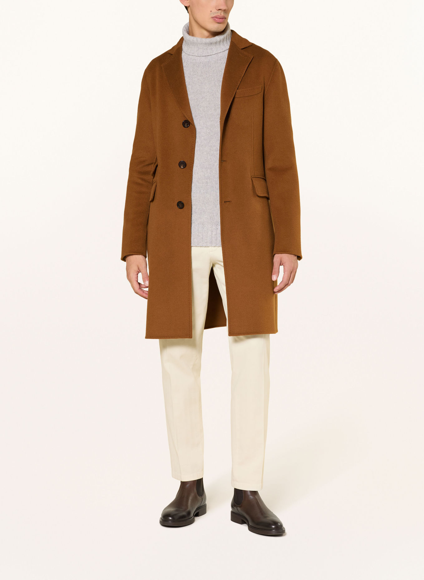 windsor. Wollen mantel CESARINO: COGNAC