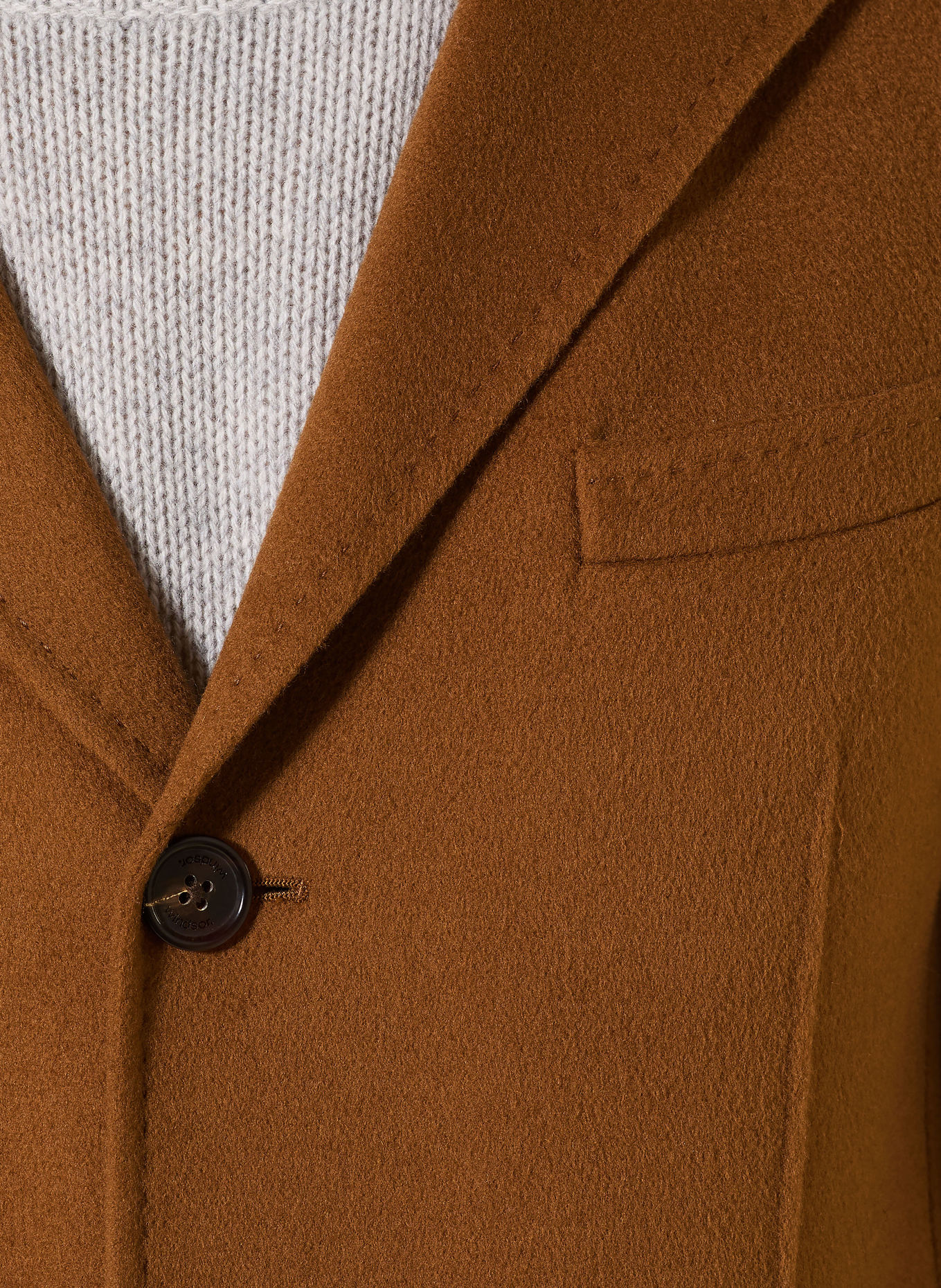 windsor. Wollen mantel CESARINO: COGNAC