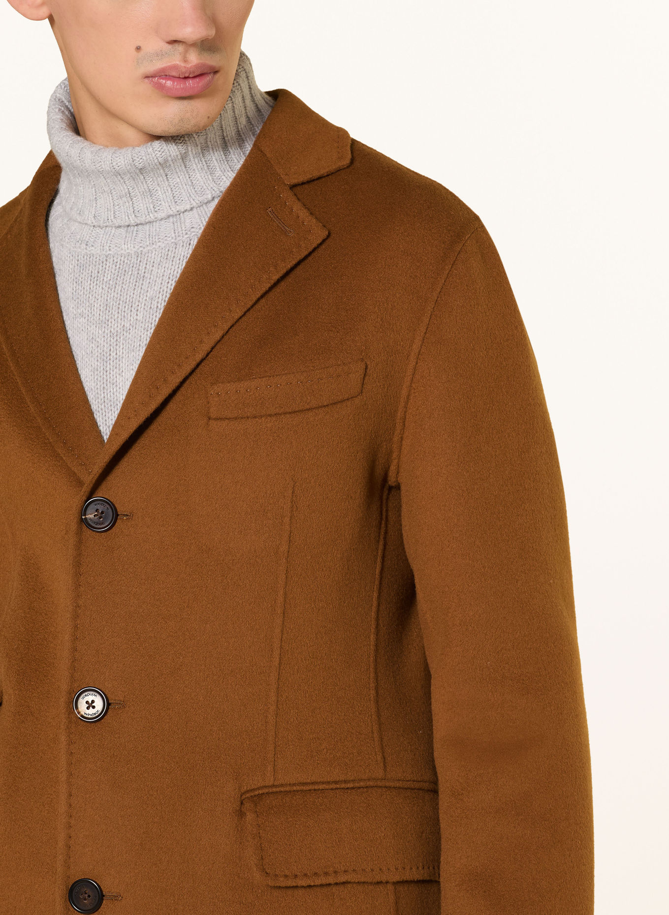 windsor. Wollen mantel CESARINO: COGNAC