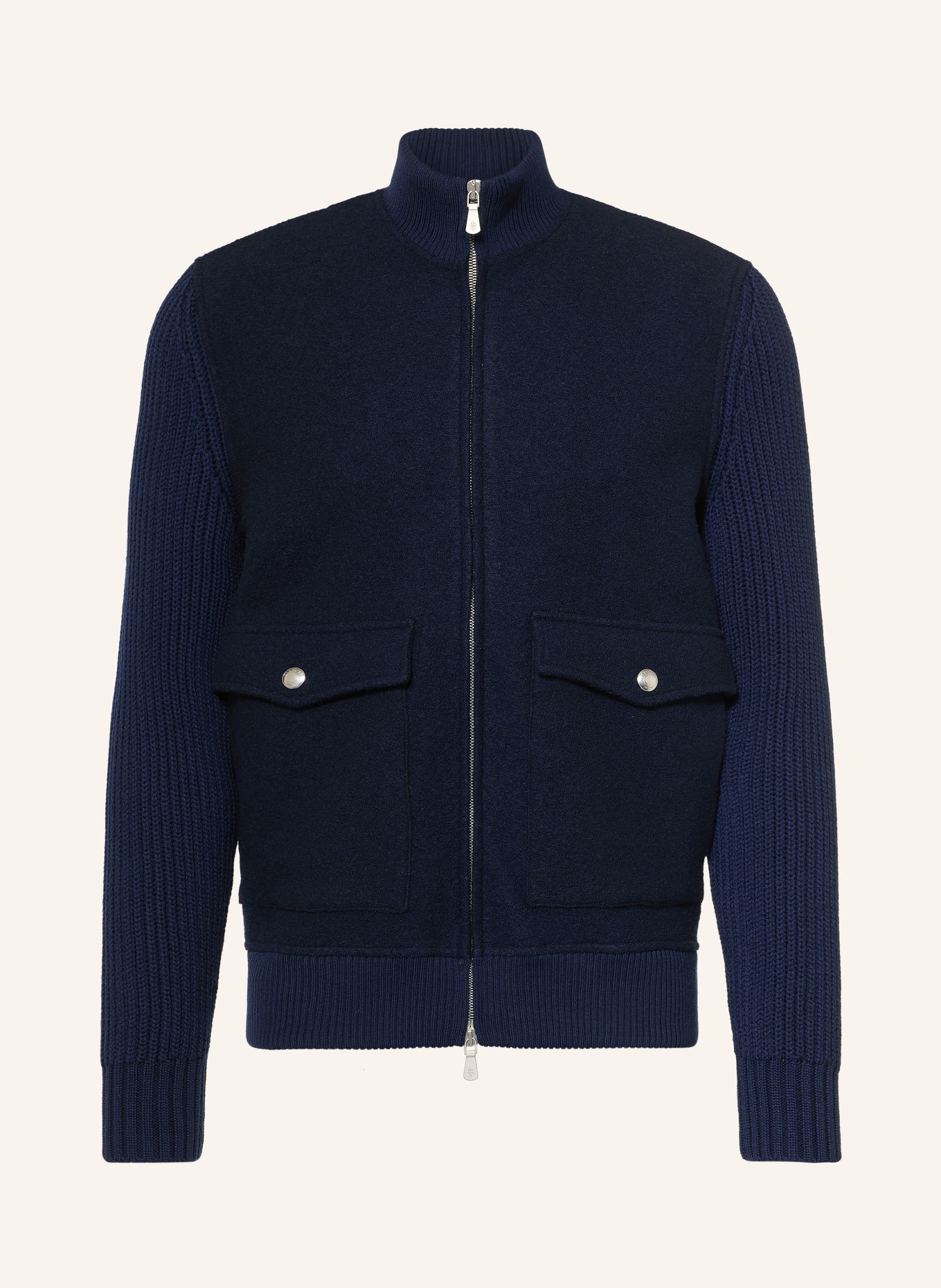 eleventy Blouson im Materialmix: DUNKELBLAU