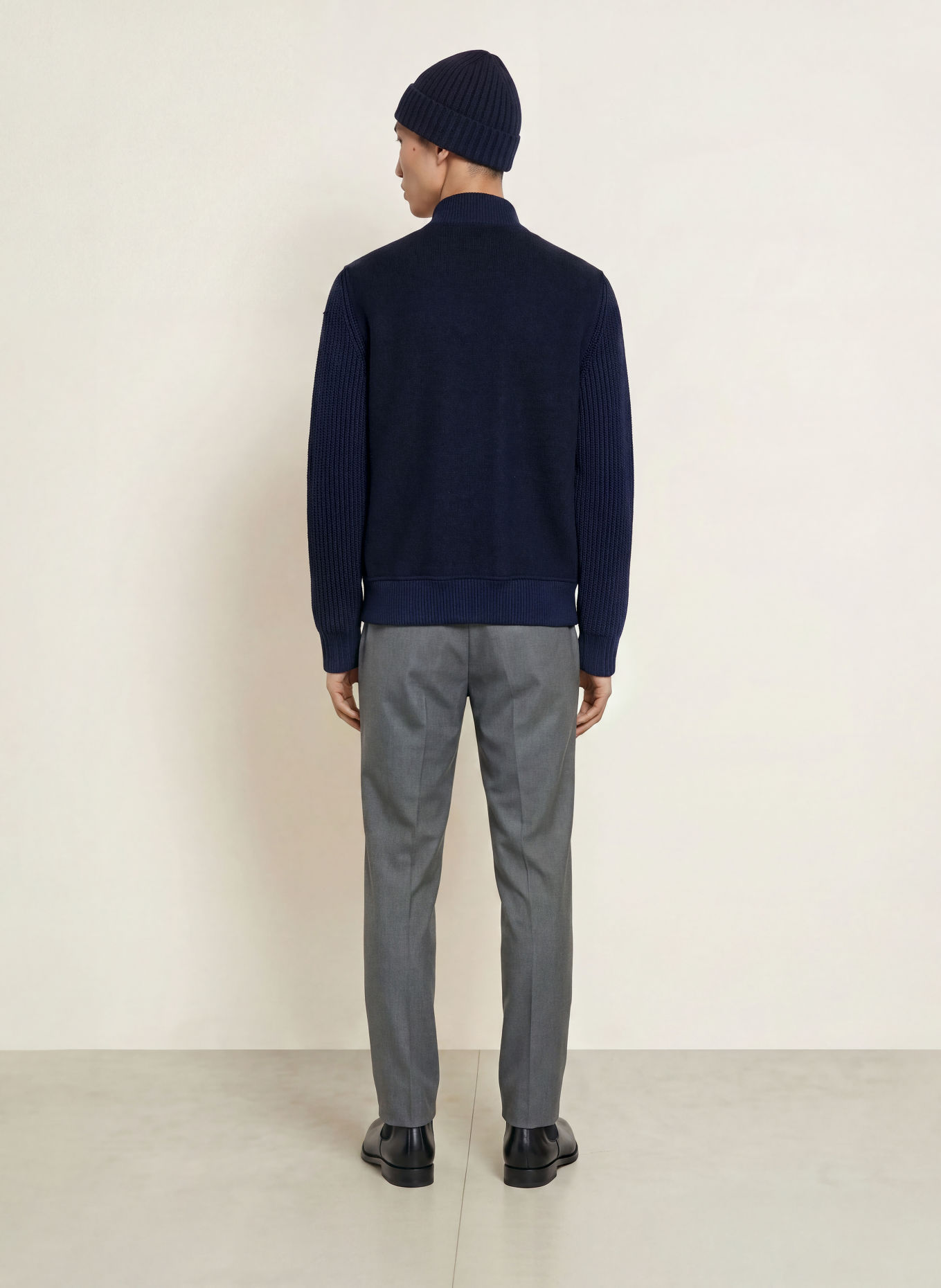 eleventy Blouson im Materialmix: DUNKELBLAU
