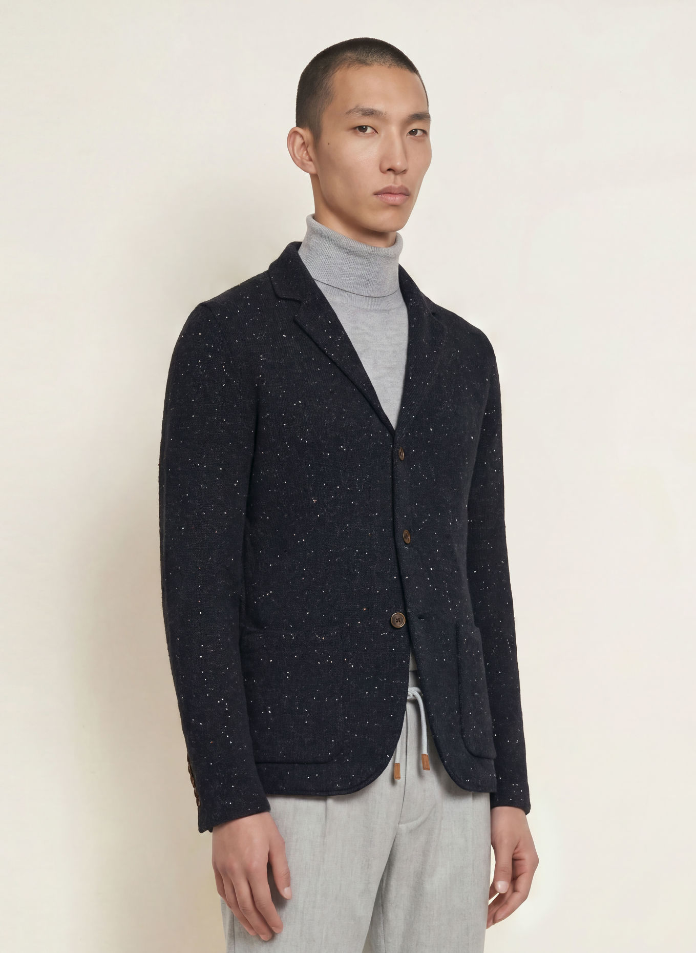 eleventy Stricksakko Extra Slim Fit: DUNKELBLAU
