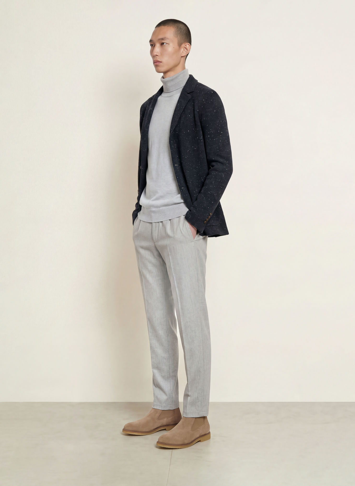 eleventy Stricksakko Extra Slim Fit: DUNKELBLAU