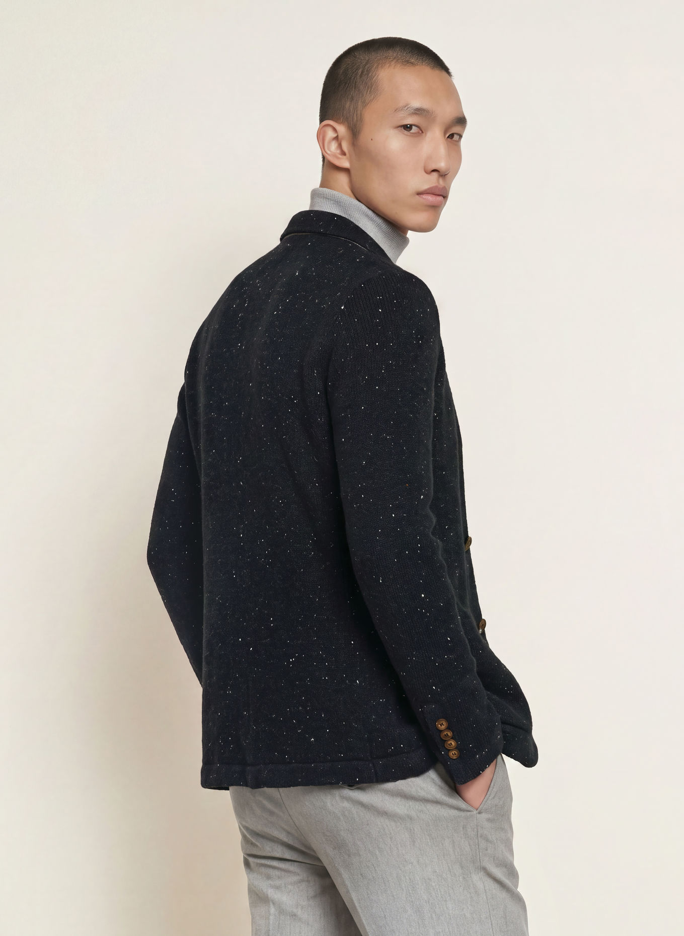 eleventy Stricksakko Extra Slim Fit: DUNKELBLAU