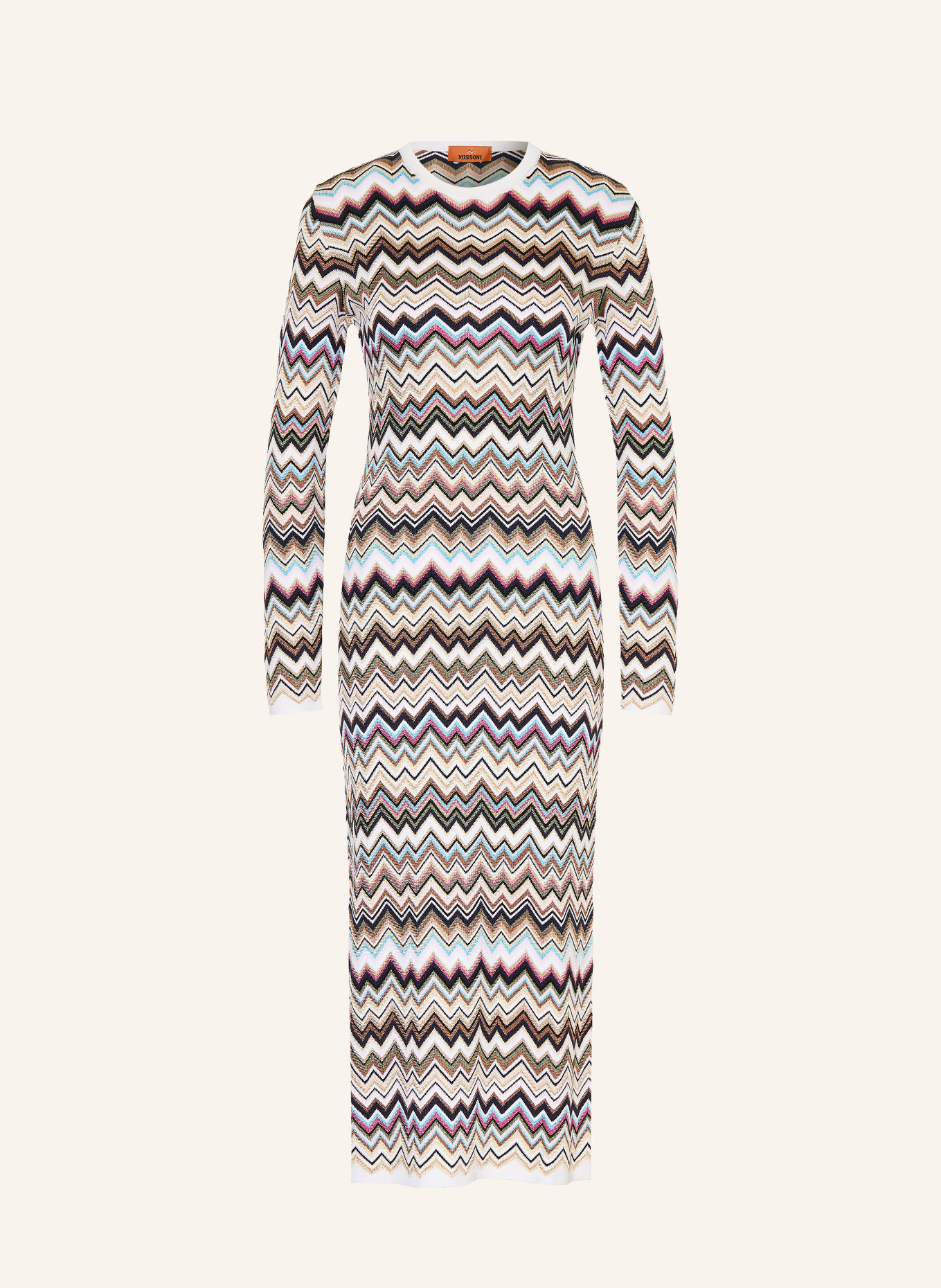 MISSONI Pletené šaty: KRÉMOVÁ / RŮŽOVÁ / TMAVĚ MODRÁ