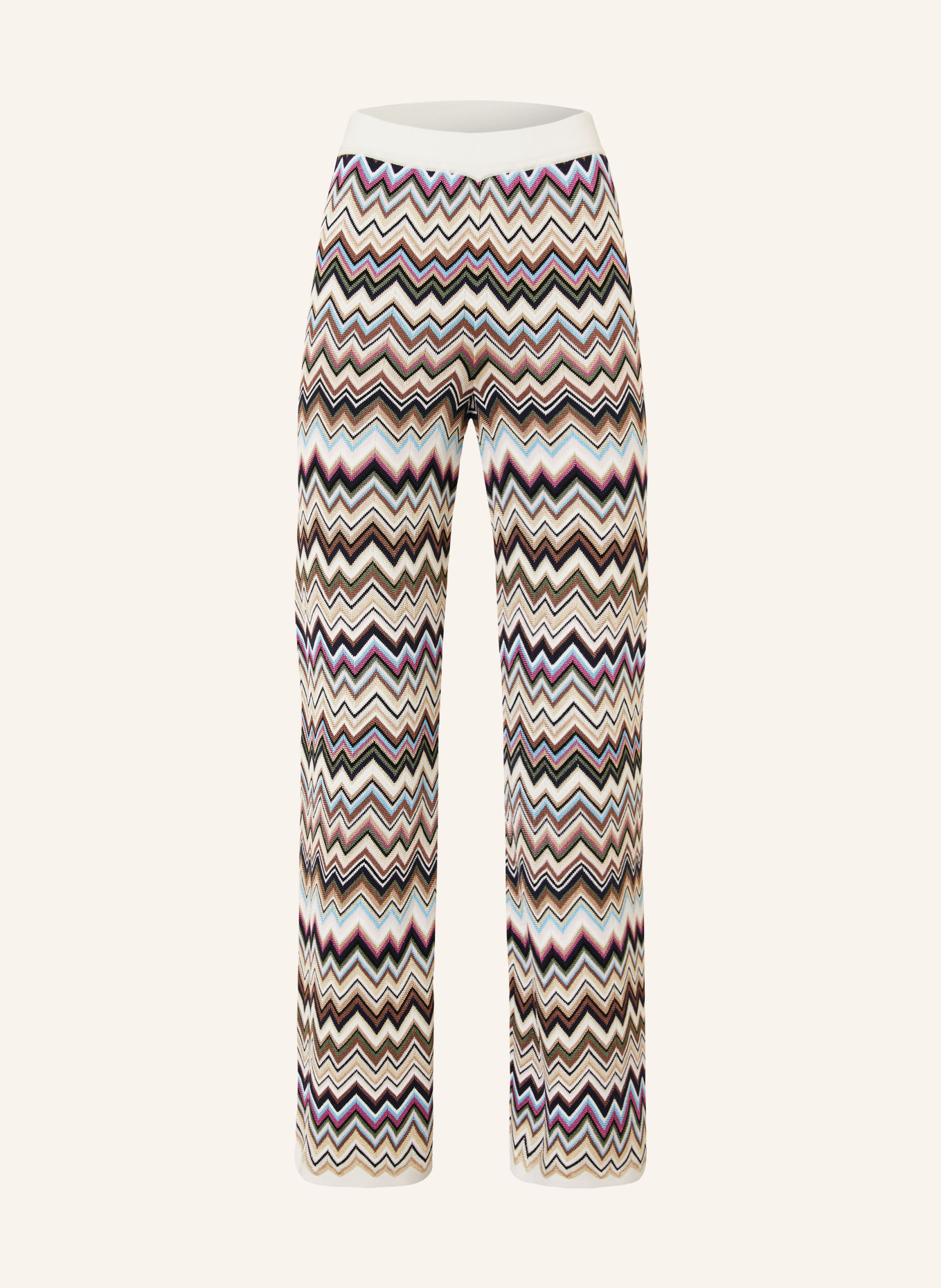 MISSONI Strickhose: CREME / PINK / HELLBLAU