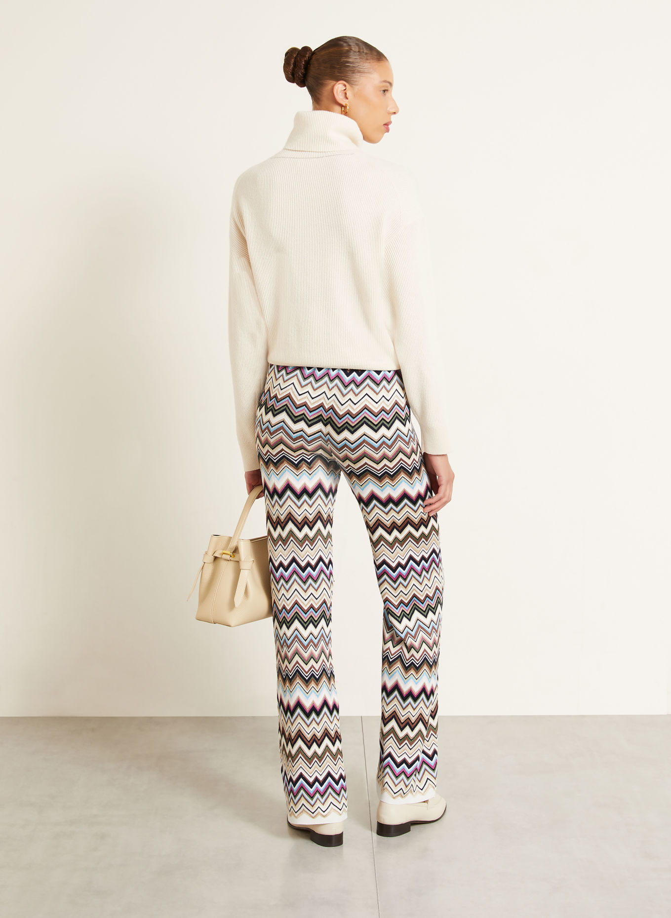 MISSONI Strickhose: CREME / PINK / HELLBLAU