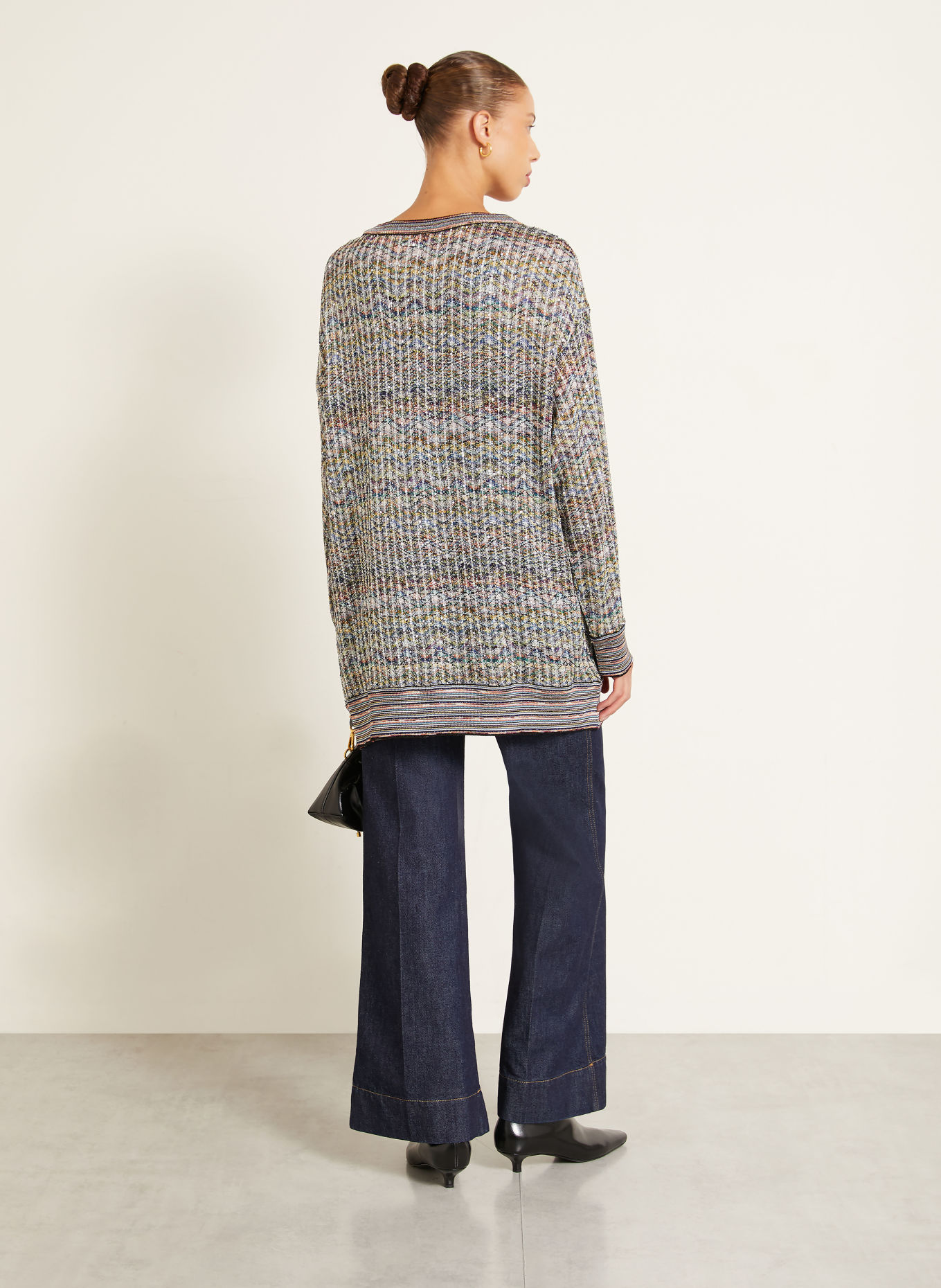 MISSONI Cardigan with glitter yarn and sequins: CREAM / PINK / LIGHT GREEN