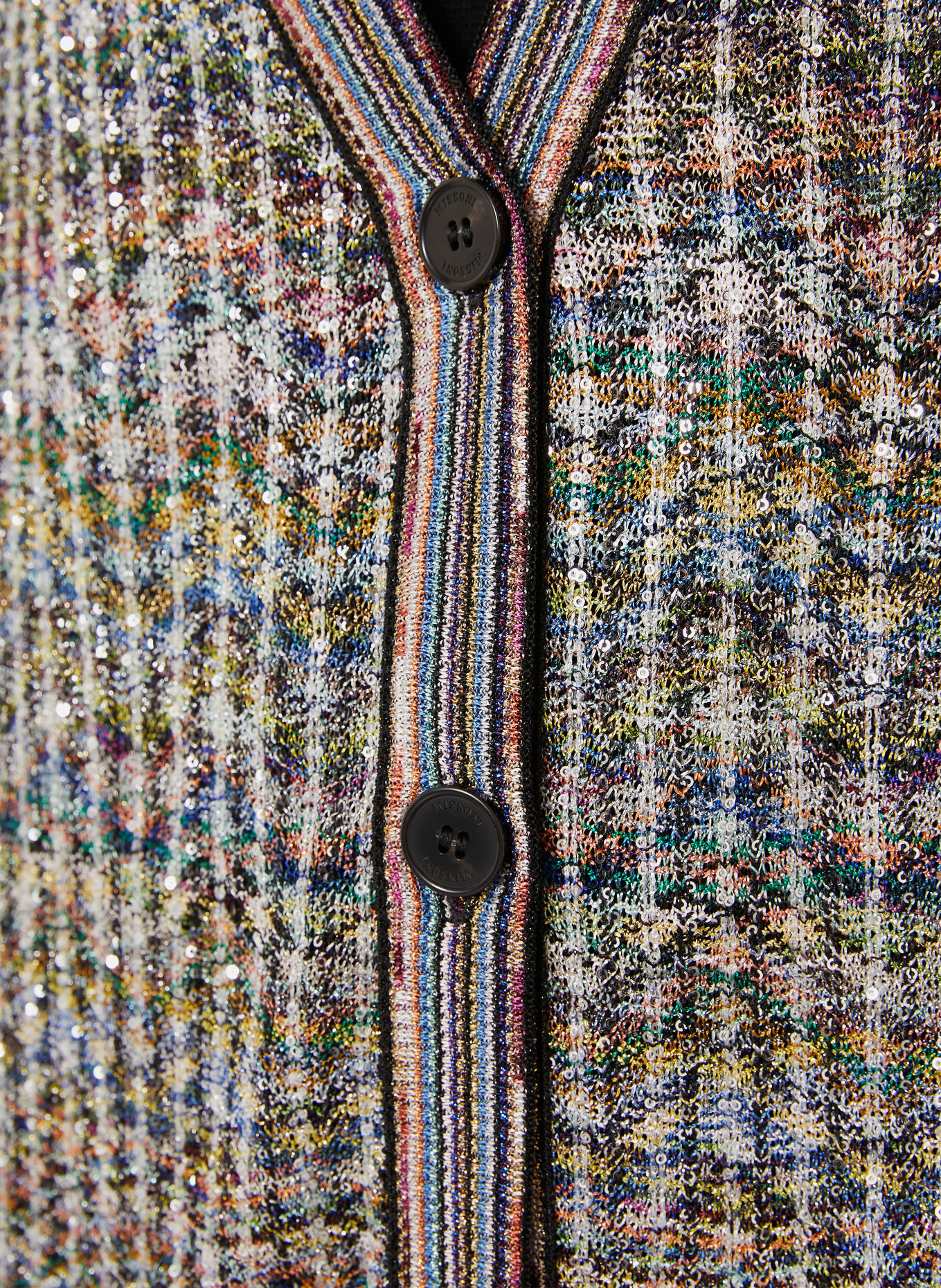 MISSONI Cardigan with glitter yarn and sequins: CREAM / PINK / LIGHT GREEN