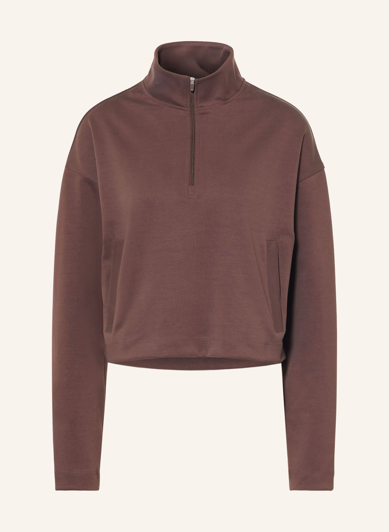 MRS & HUGS Sweater met halve rits: MARRON FONCÉ