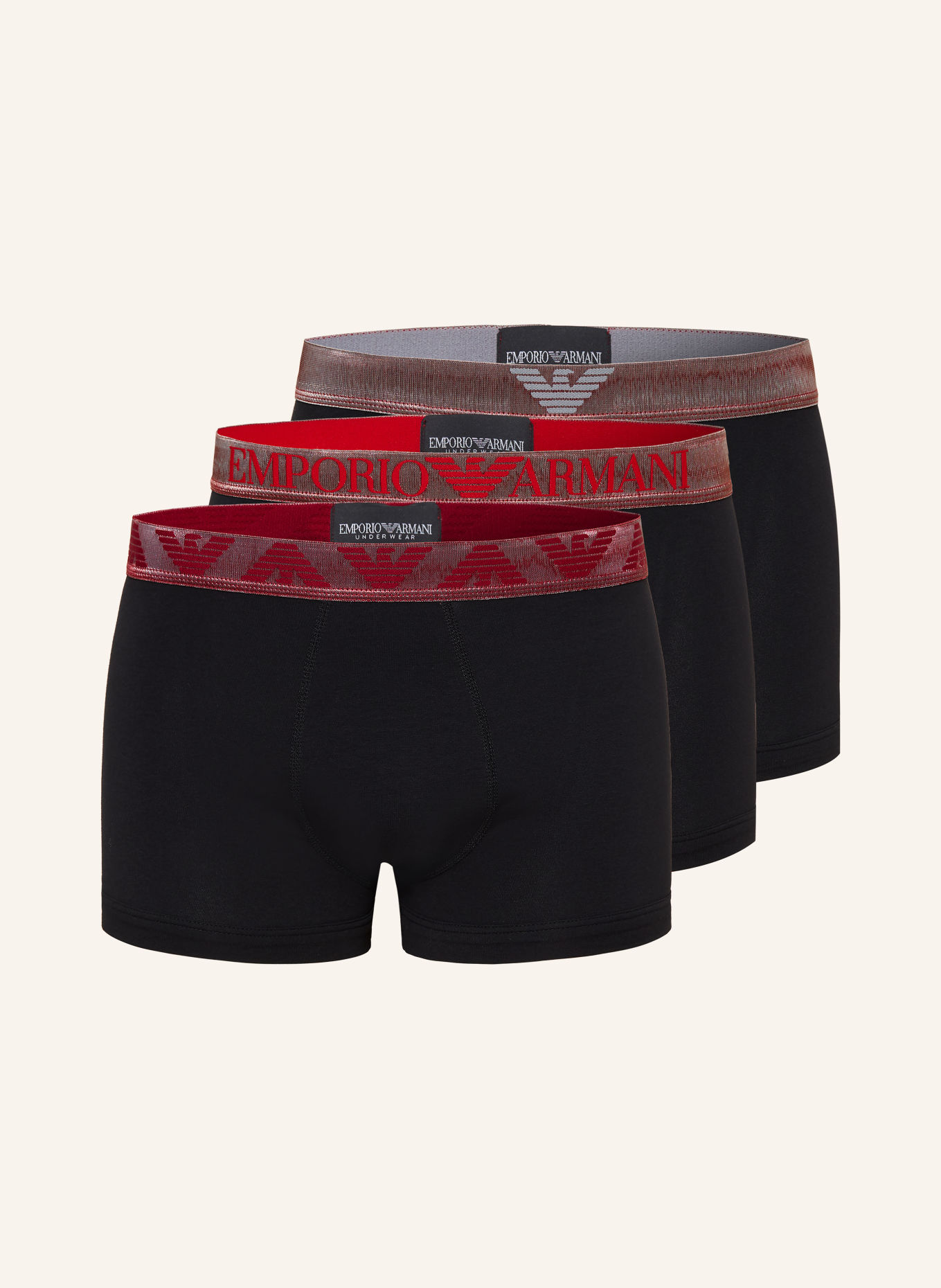 EMPORIO ARMANI Set van 3 Boxershorts: ZWART