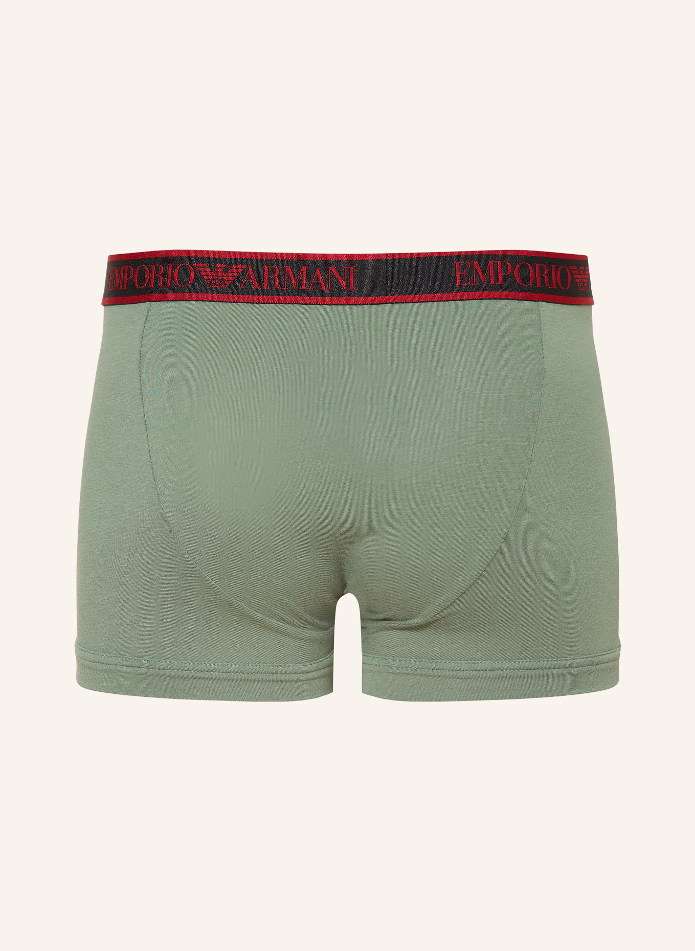 EMPORIO ARMANI Set van 3 Boxershorts: OLIJF / DONKERROOD / ZWART
