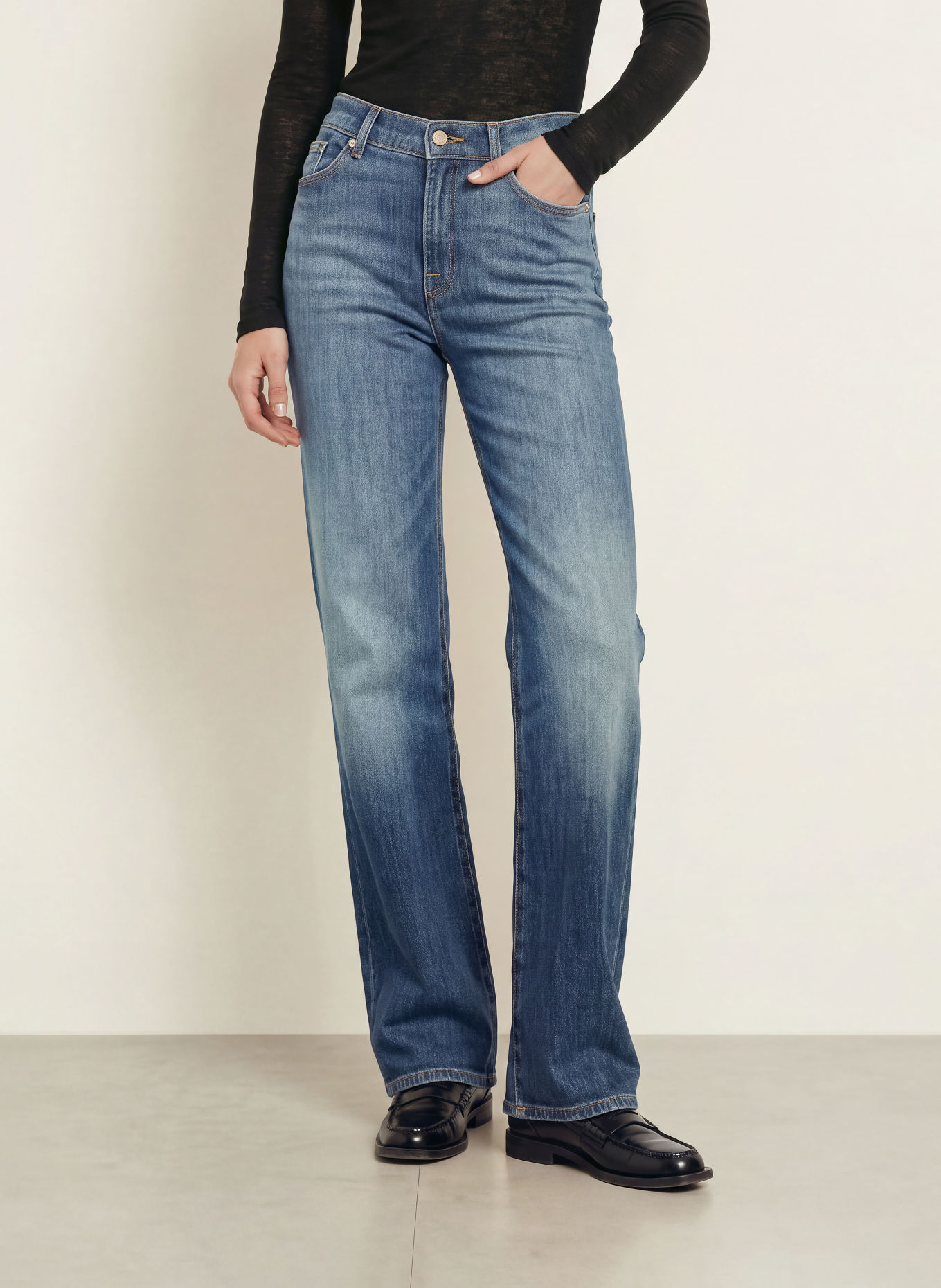 7 for all mankind Wide Leg Jeans LOTTA: 3NE BLUE HOUR