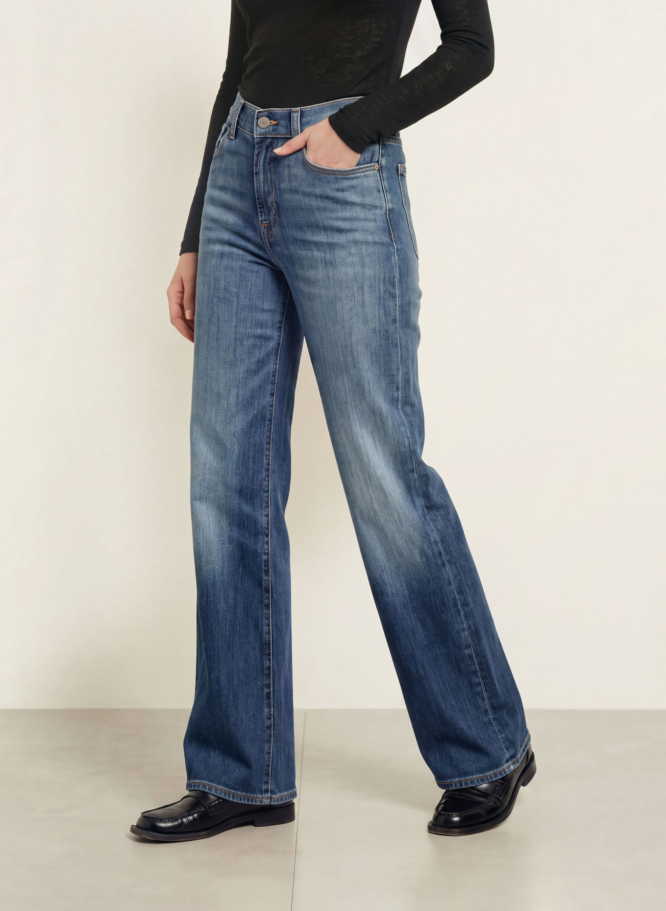 7 for all mankind Wide Leg Jeans LOTTA: 3NE BLUE HOUR