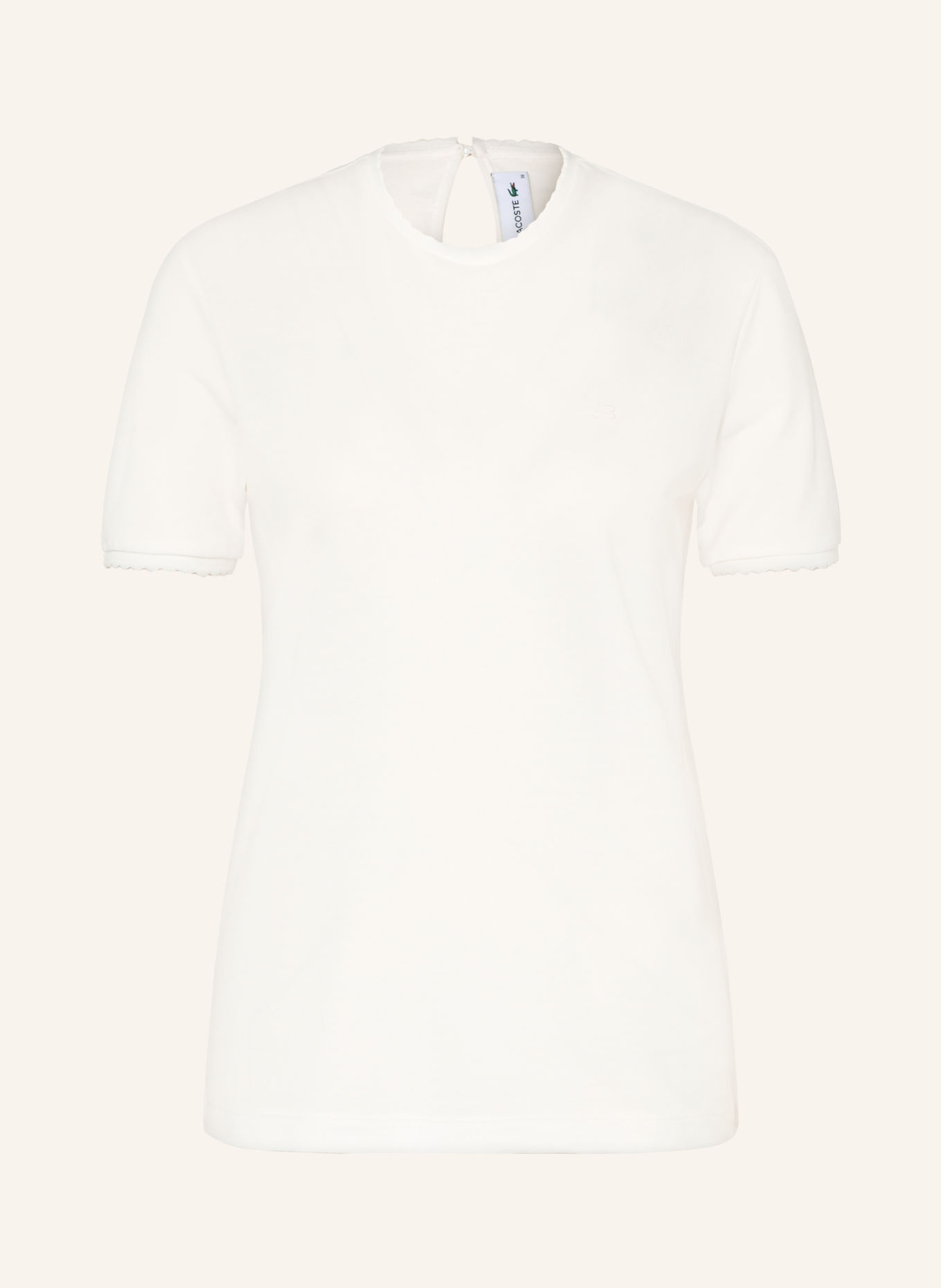 LACOSTE T-shirt van piqué: WIT