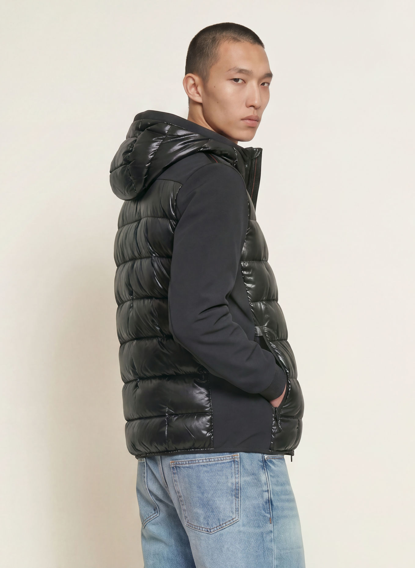 PARAJUMPERS VIGOLO dunjakke i blandet materiale: SORT