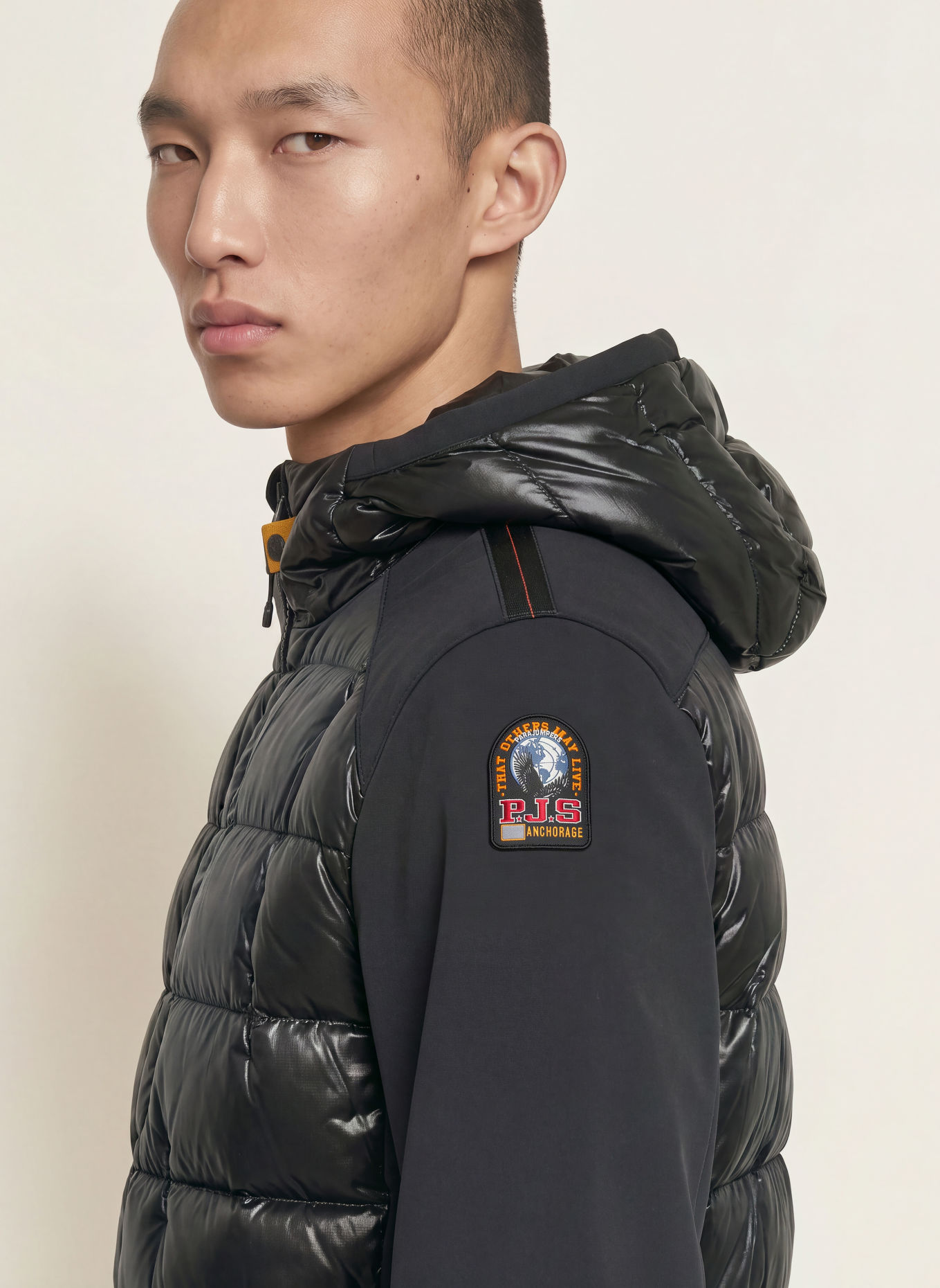PARAJUMPERS VIGOLO dunjakke i blandet materiale: SORT