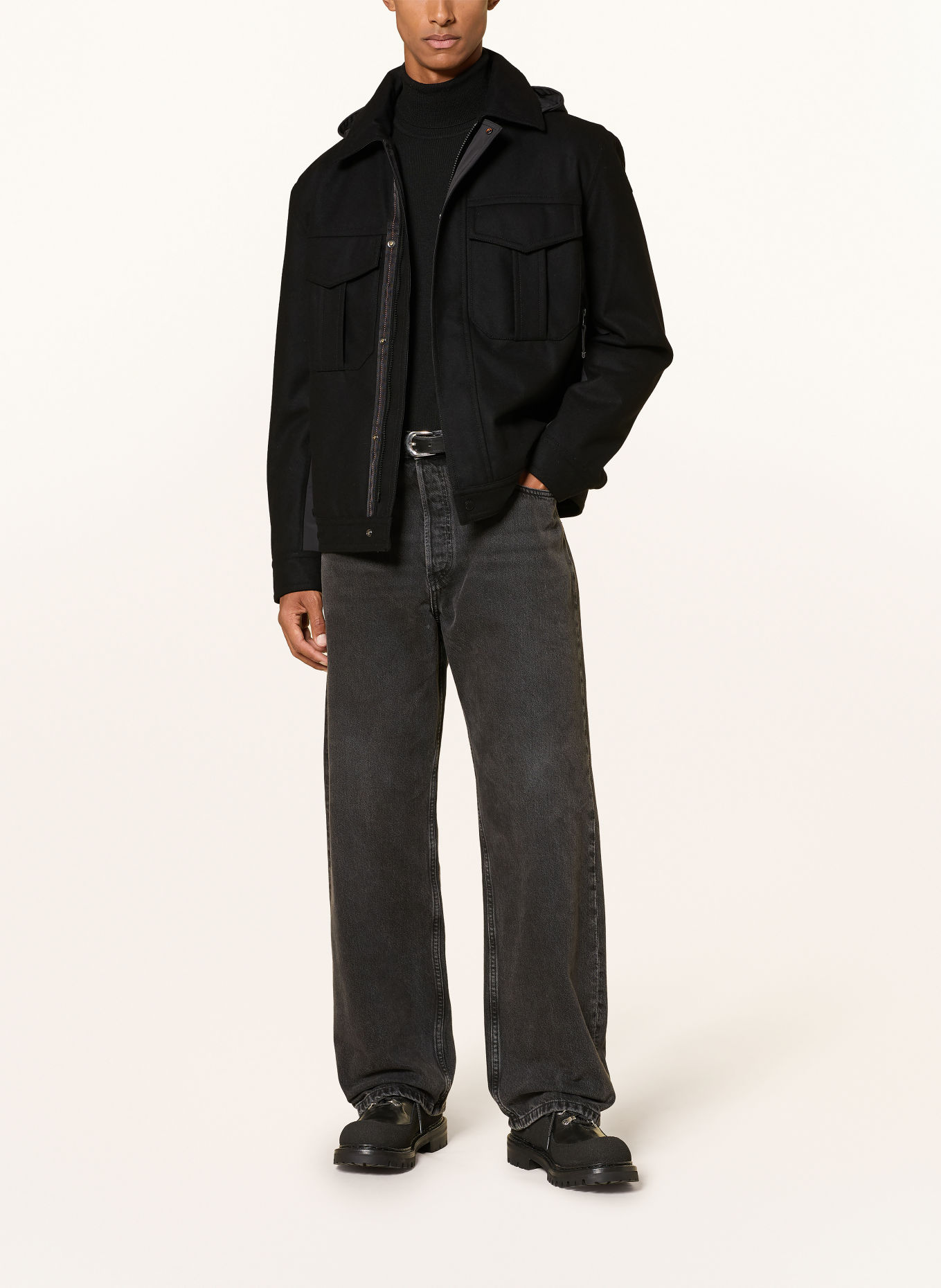 PARAJUMPERS Overjacket HINA mit abnehmbarer Kapuze: SCHWARZ