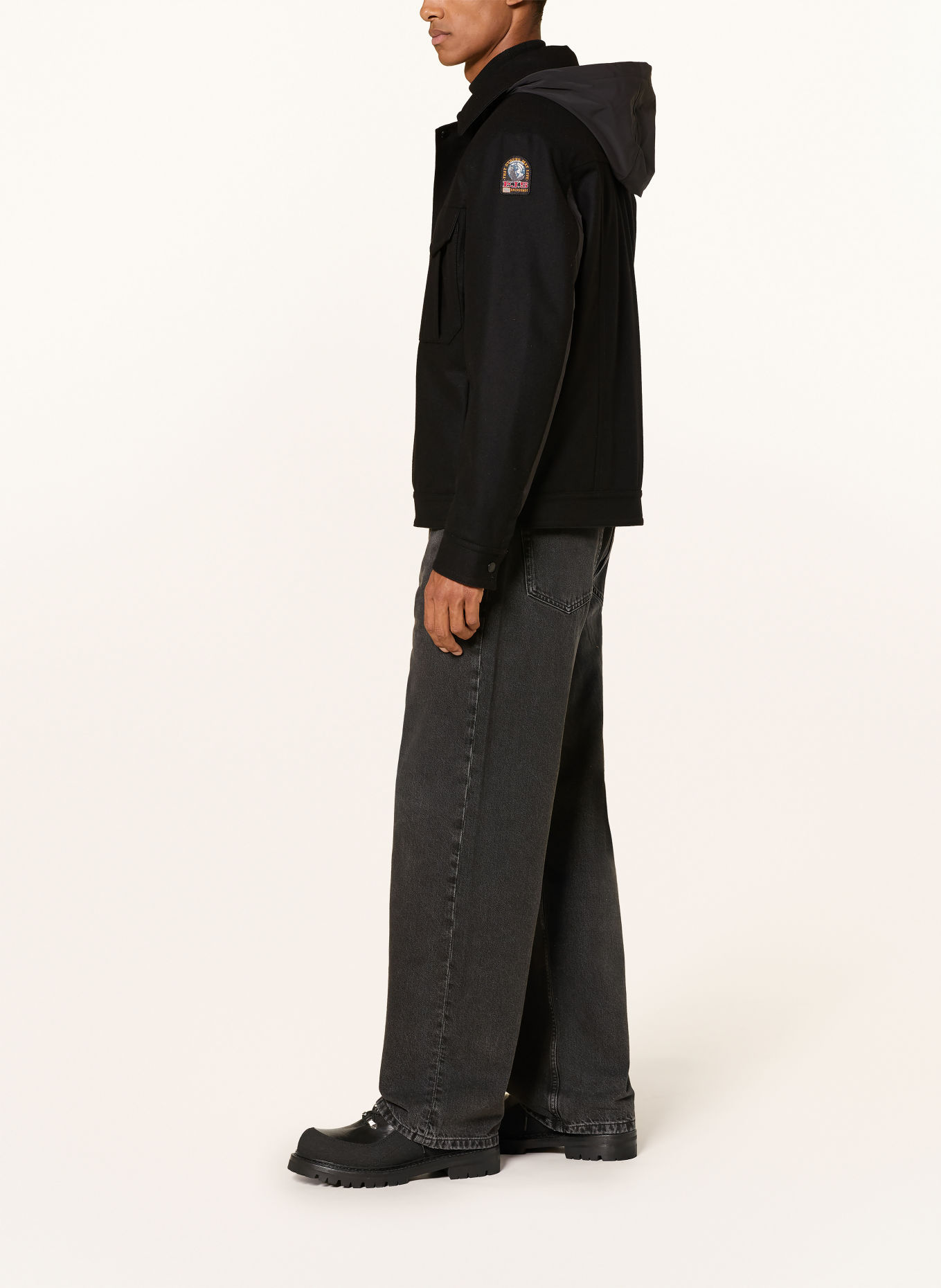 PARAJUMPERS Overjacket HINA mit abnehmbarer Kapuze: SCHWARZ
