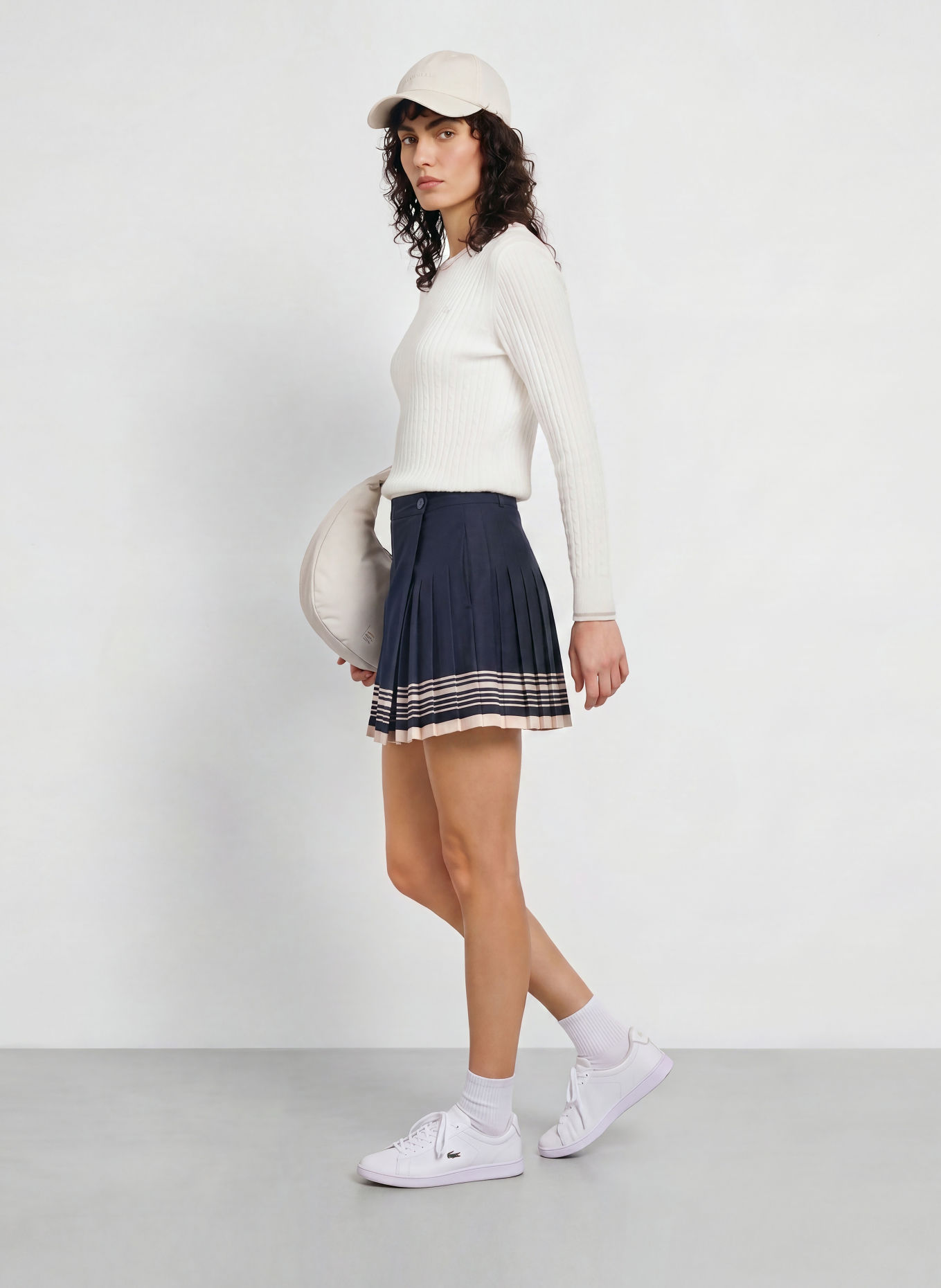 LACOSTE Trui: WIT / BEIGE