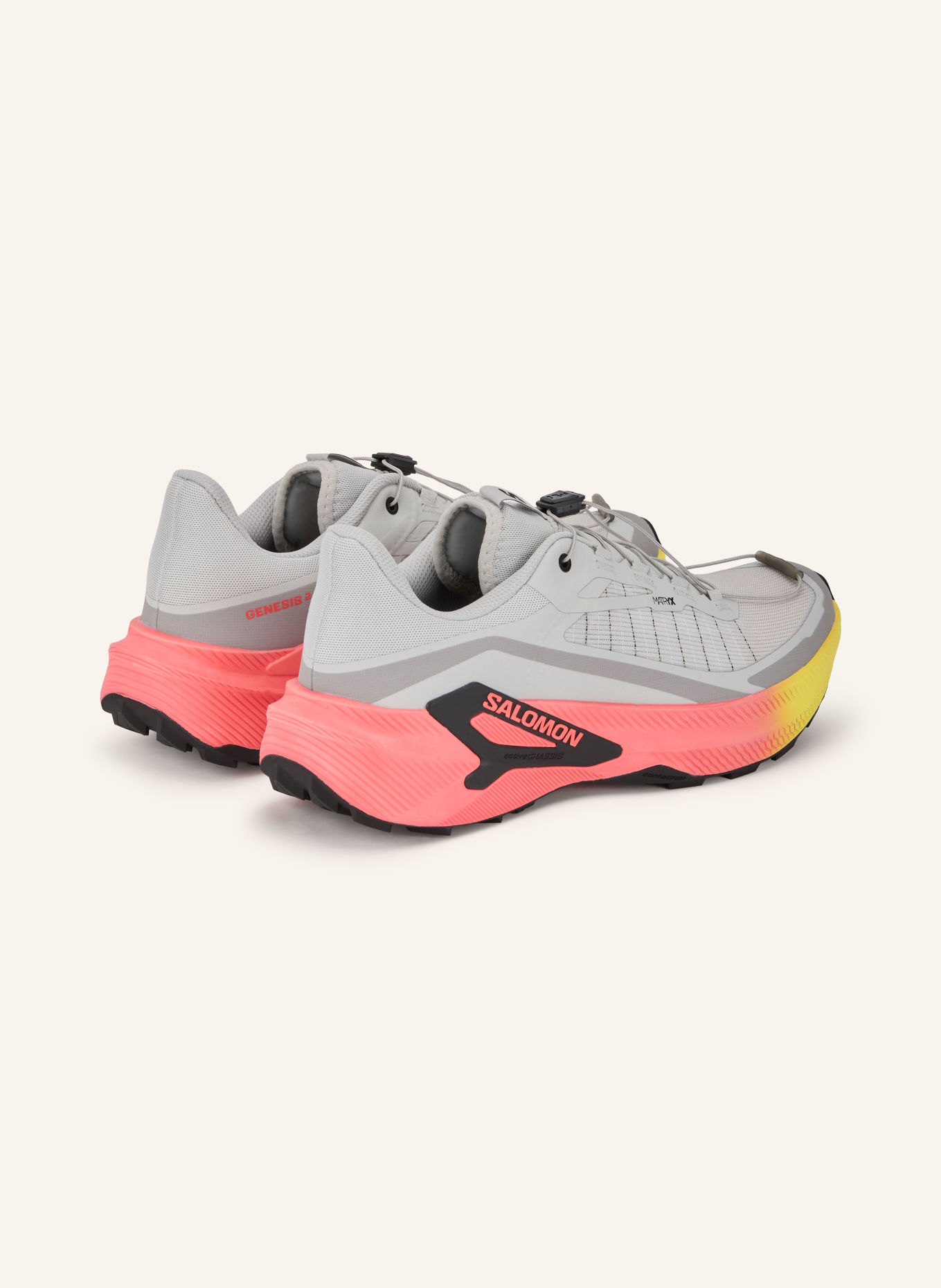 SALOMON Buty do biegania w terenie GENESIS 2: JASNOCZARY / JASKRAWY CZERWONY