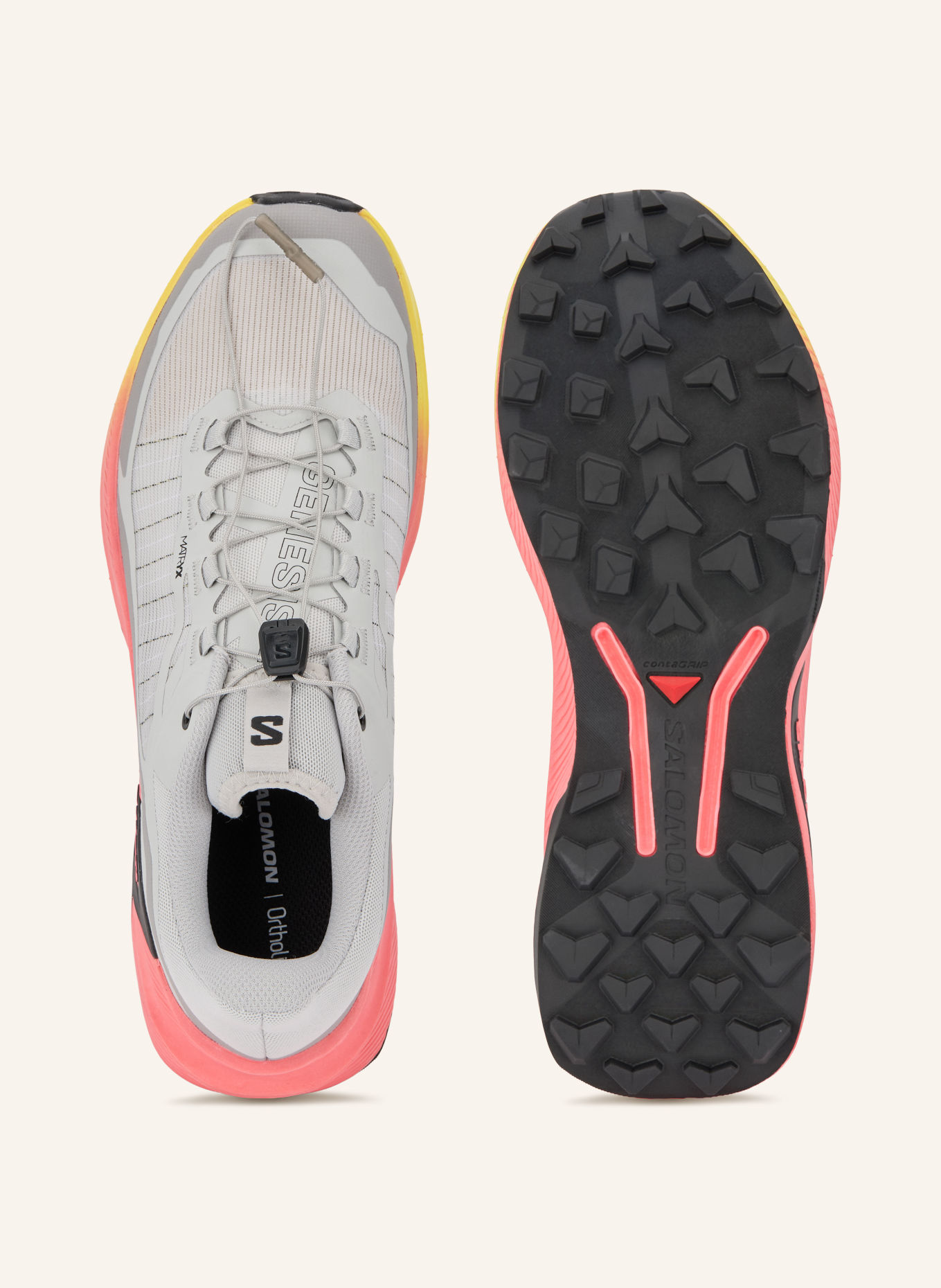 SALOMON Buty do biegania w terenie GENESIS 2: JASNOCZARY / JASKRAWY CZERWONY