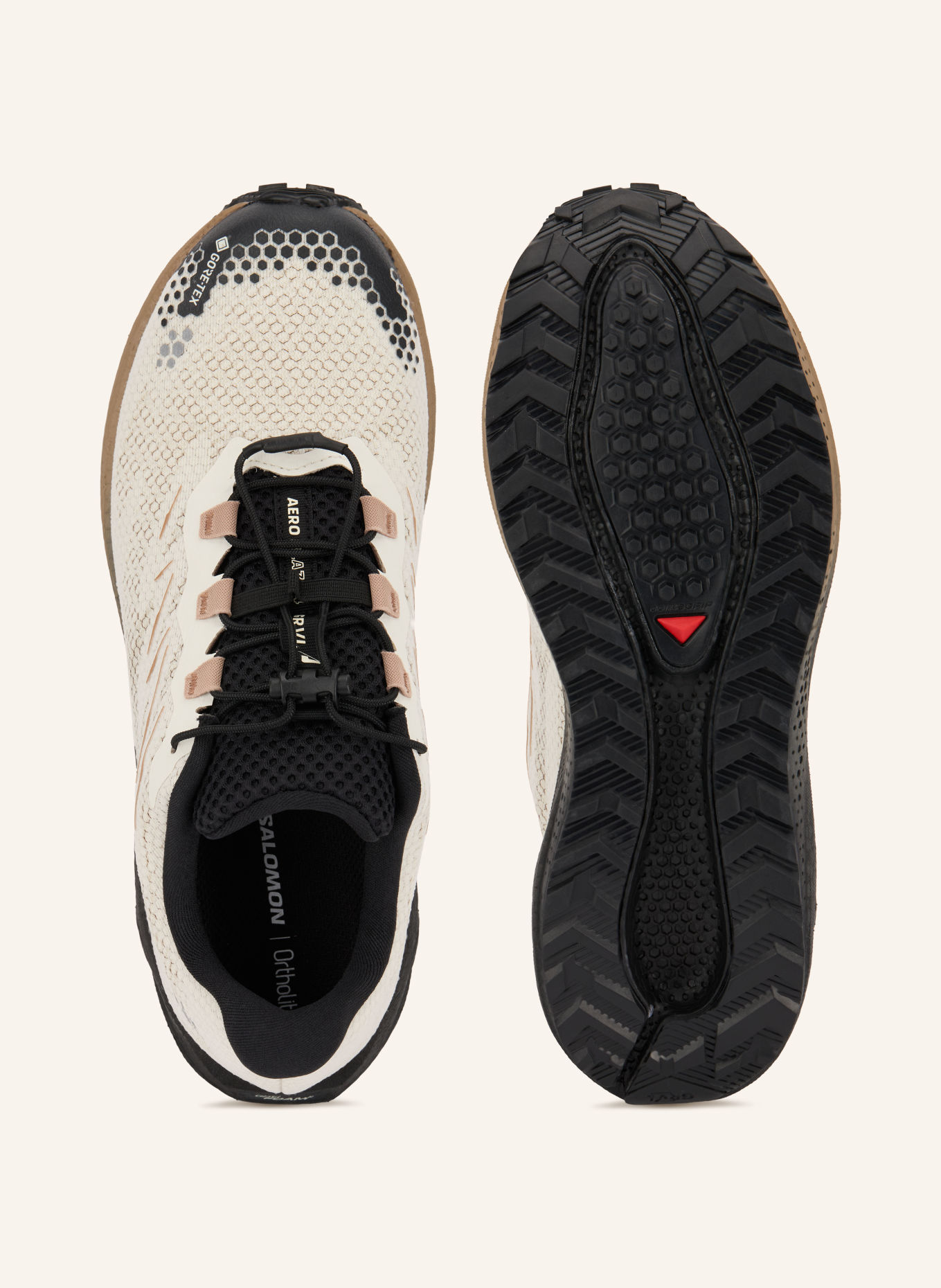 SALOMON Trailrunningsko AERO BLAZE 4 GRVL GTX: CREME / LYSEBRUN / SORT